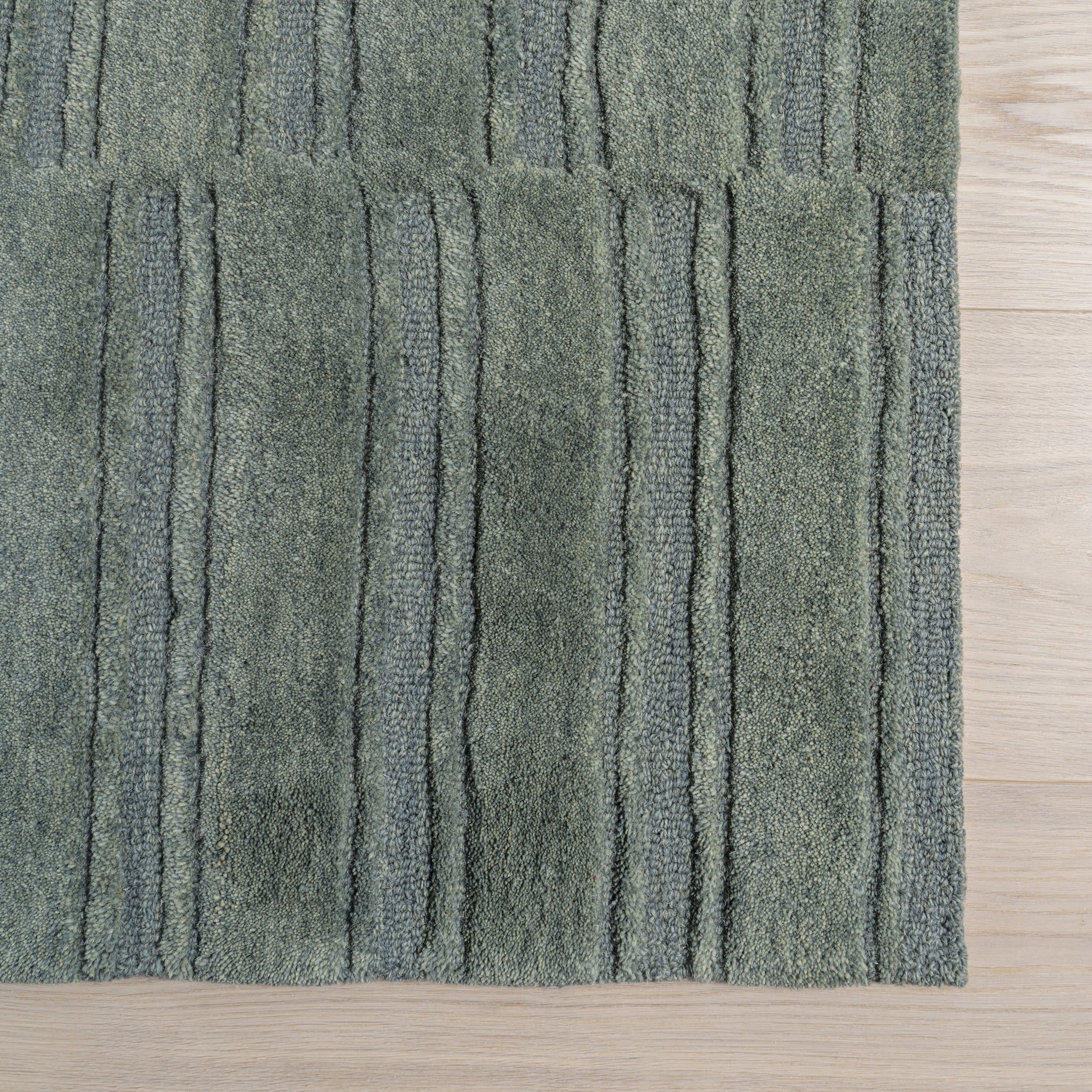 Starke Broken Stripe Wool Rug | Hunter Green - Image 4