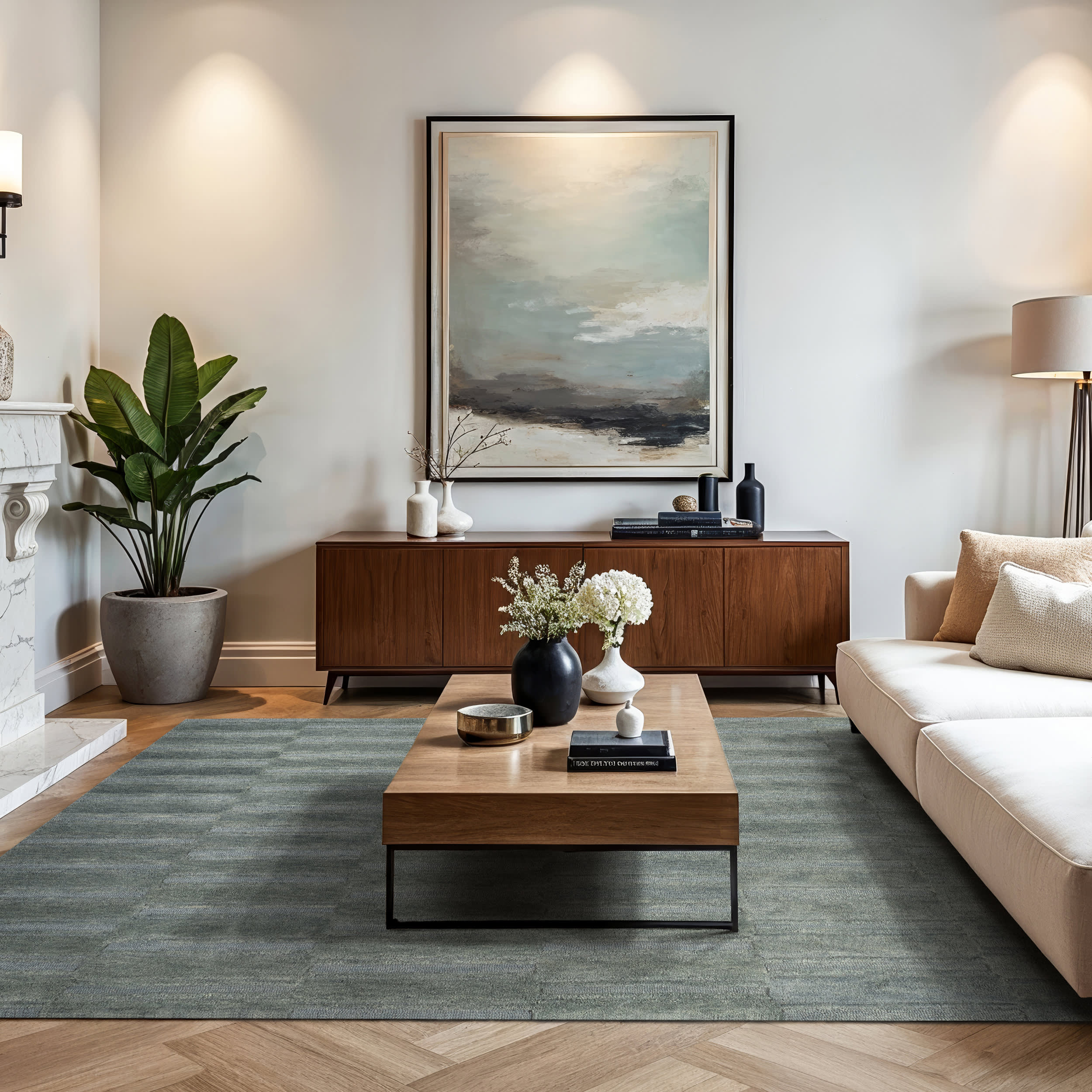 Starke Broken Stripe Wool Rug | Hunter Green - Image 6