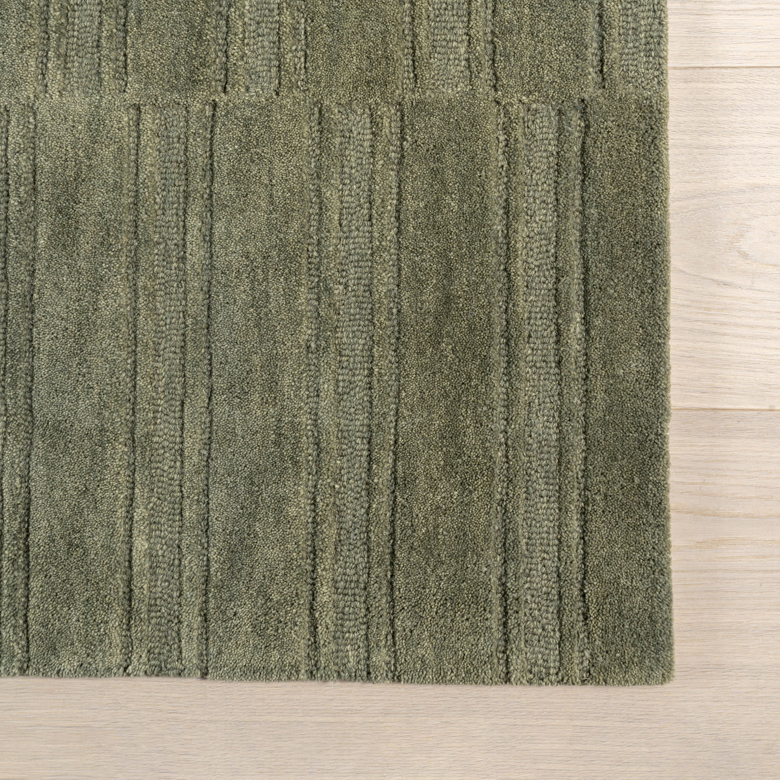 Starke Broken Stripe Wool Rug | Olive - Image 4