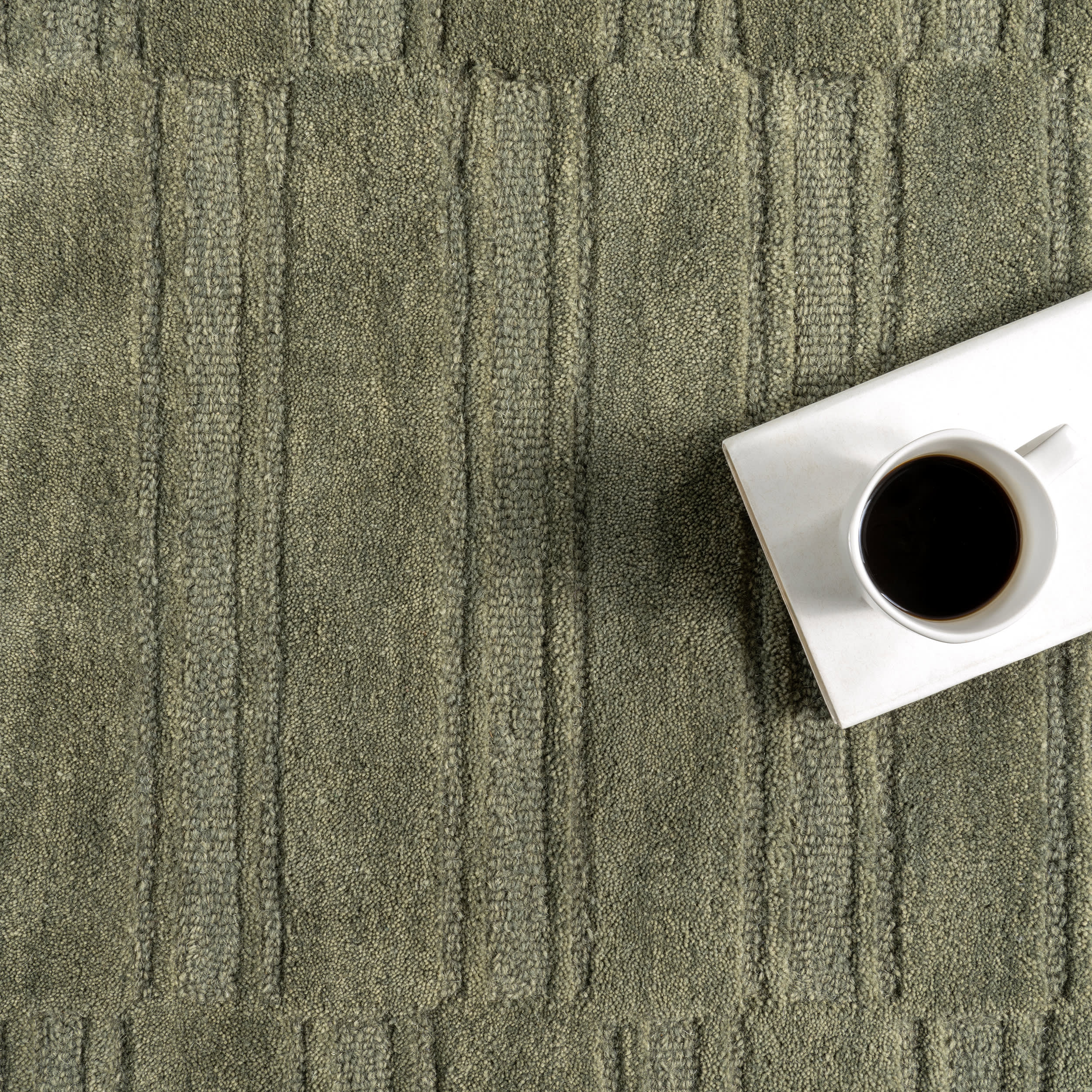 Starke Broken Stripe Wool Rug | Olive - Image 7