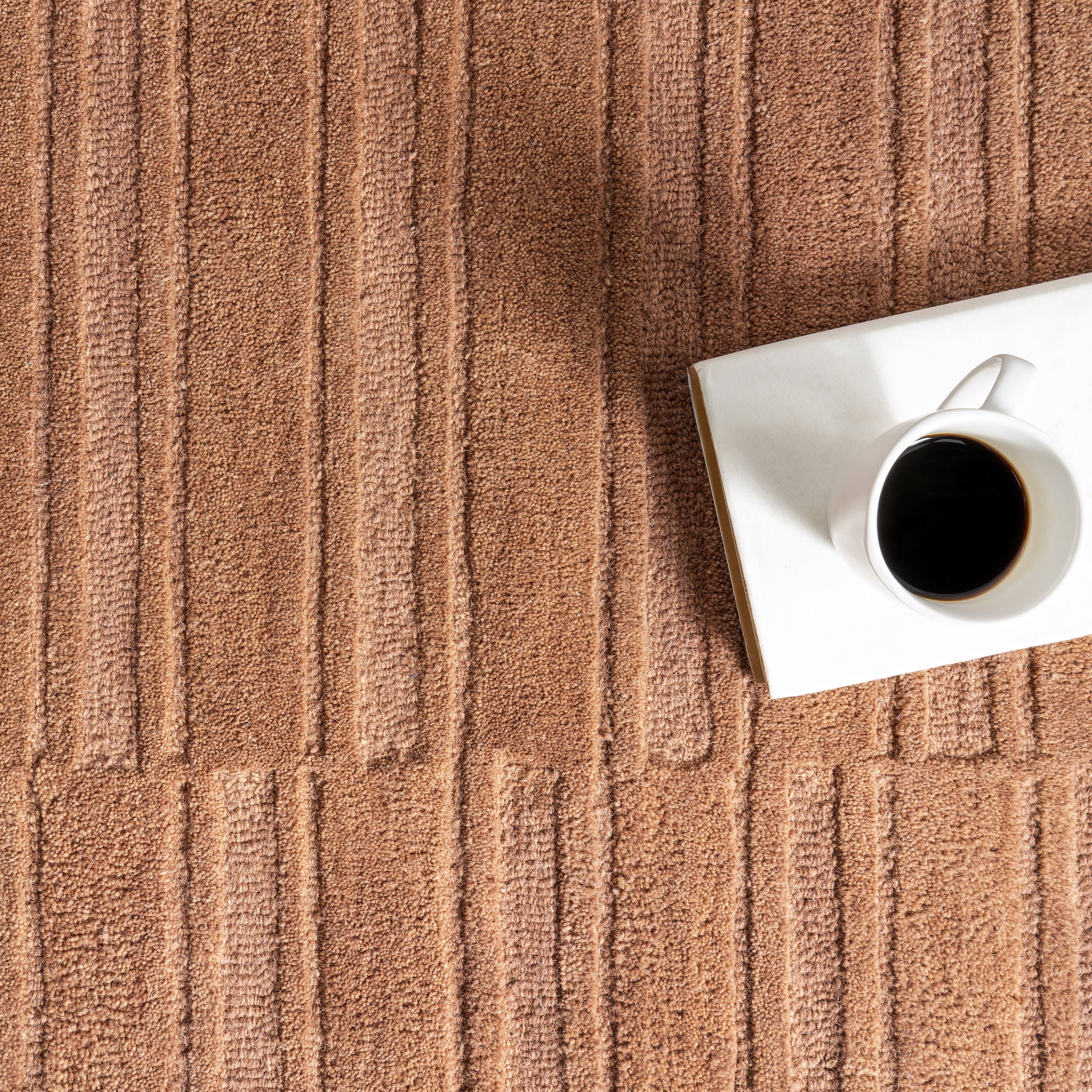 Starke Broken Stripe Wool Rug | Rust - Image 7