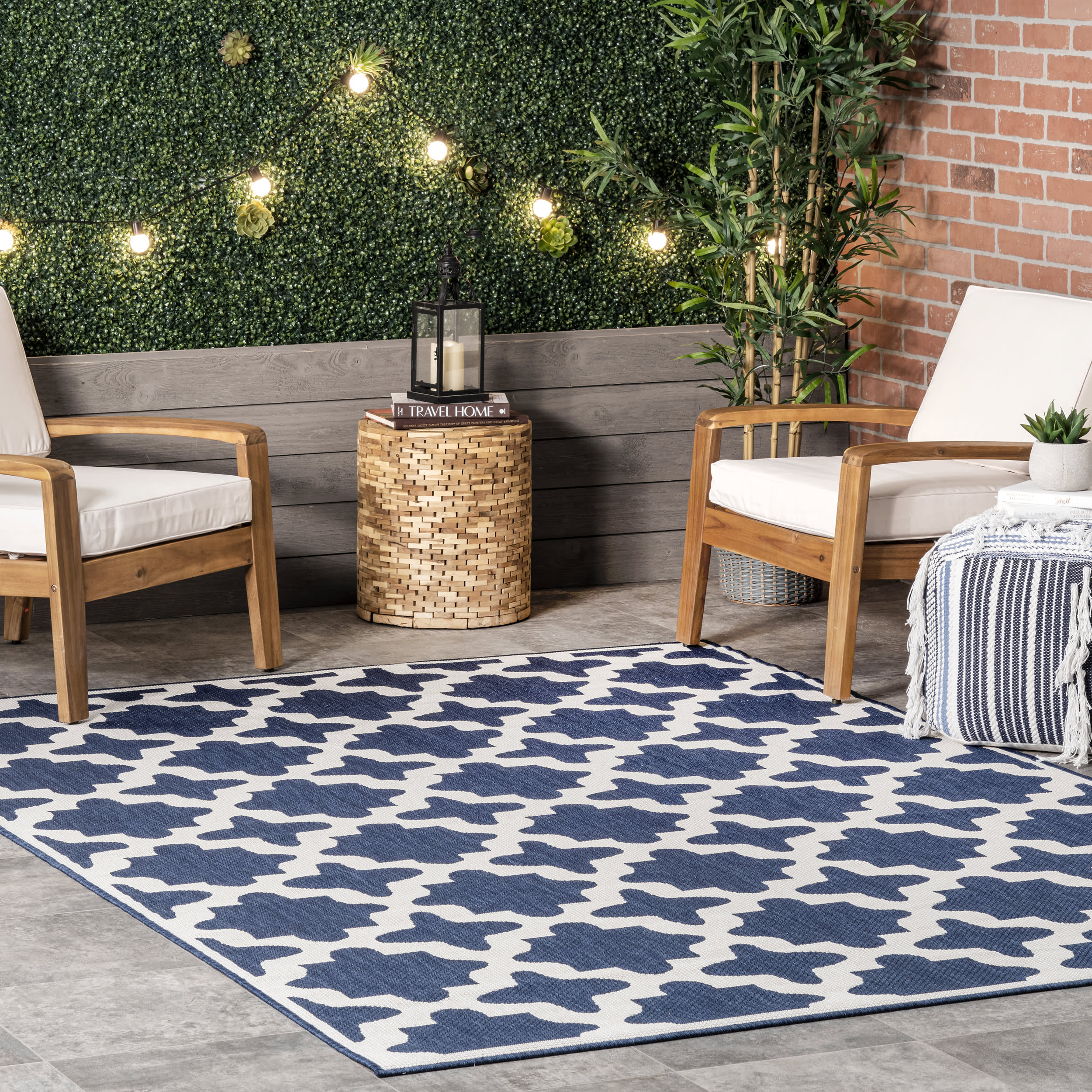 Starry Trellis Indoor/Outdoor Rug | Navy - Image 2