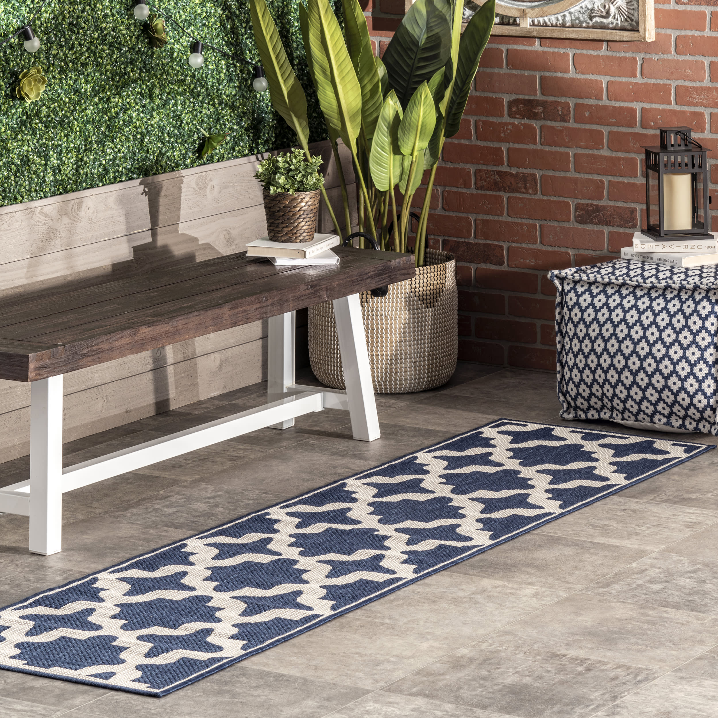 Starry Trellis Indoor/Outdoor Rug | Navy - Image 2