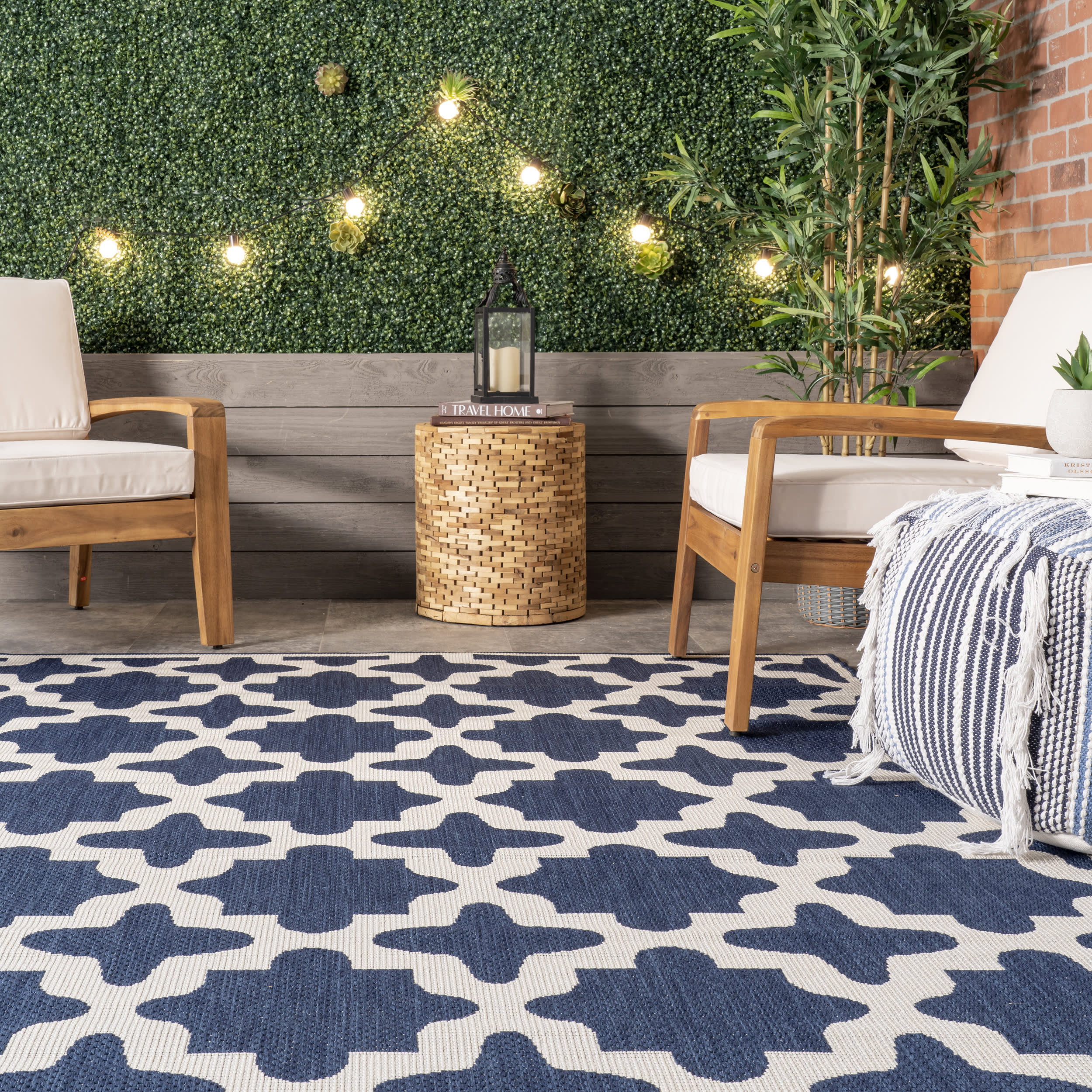 Starry Trellis Indoor/Outdoor Rug | Navy - Image 4