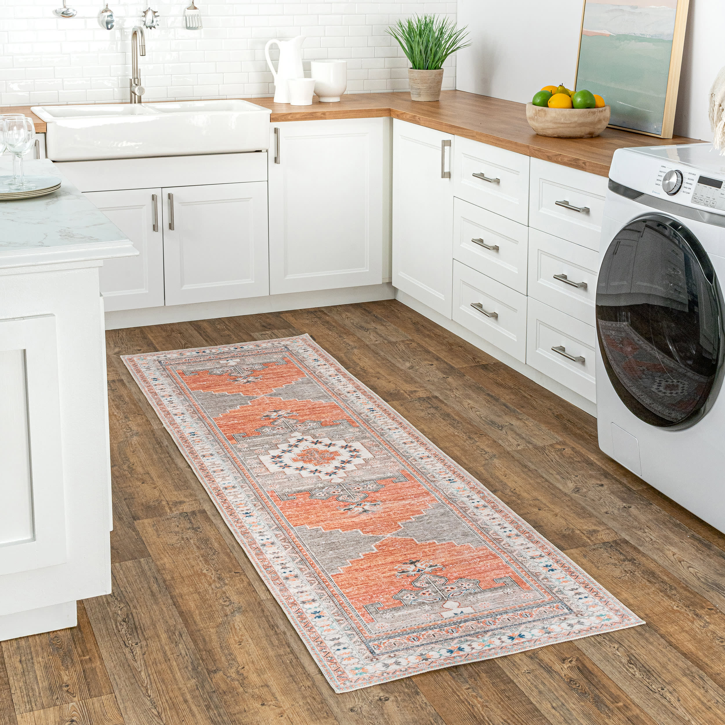 Stellar Medallion Washable Rug | Rust - Image 2
