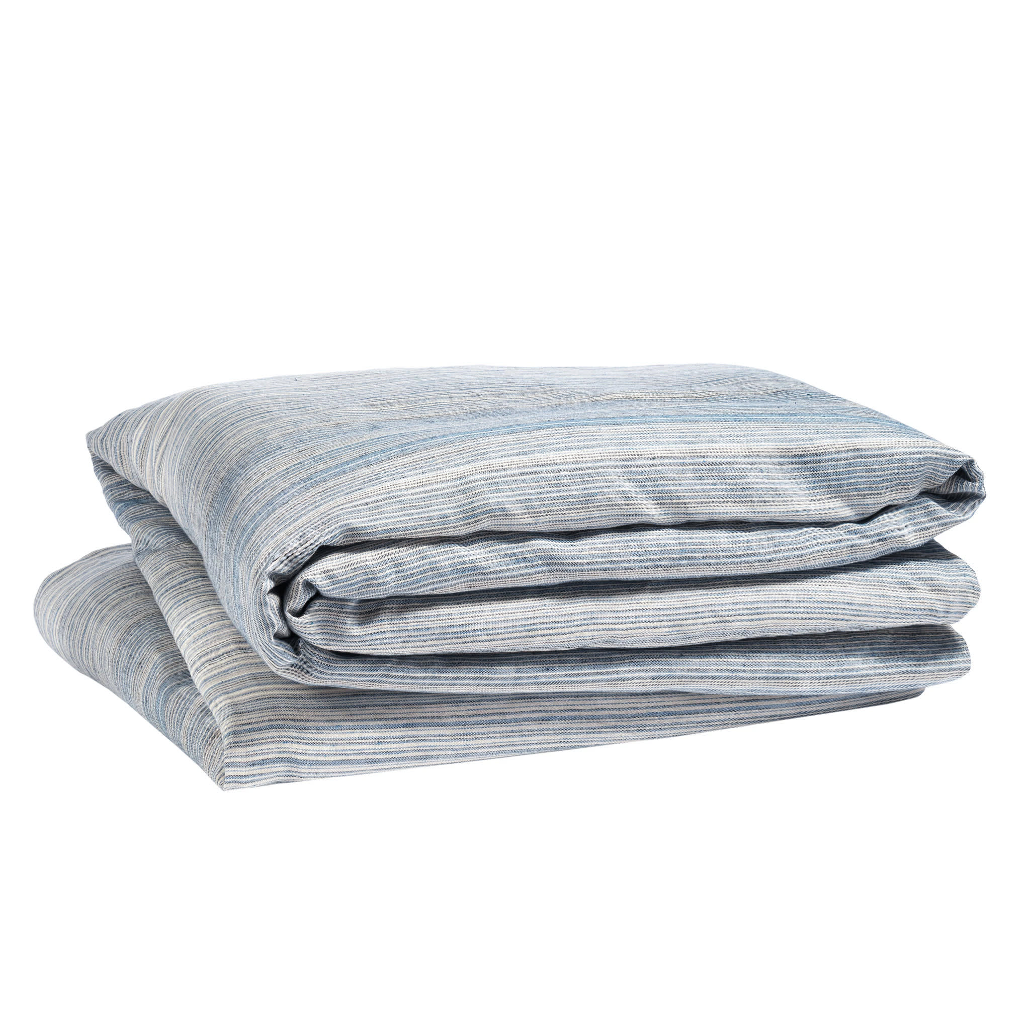 Sterling Stripe Linen Duvet Cover | Blue - Image 4