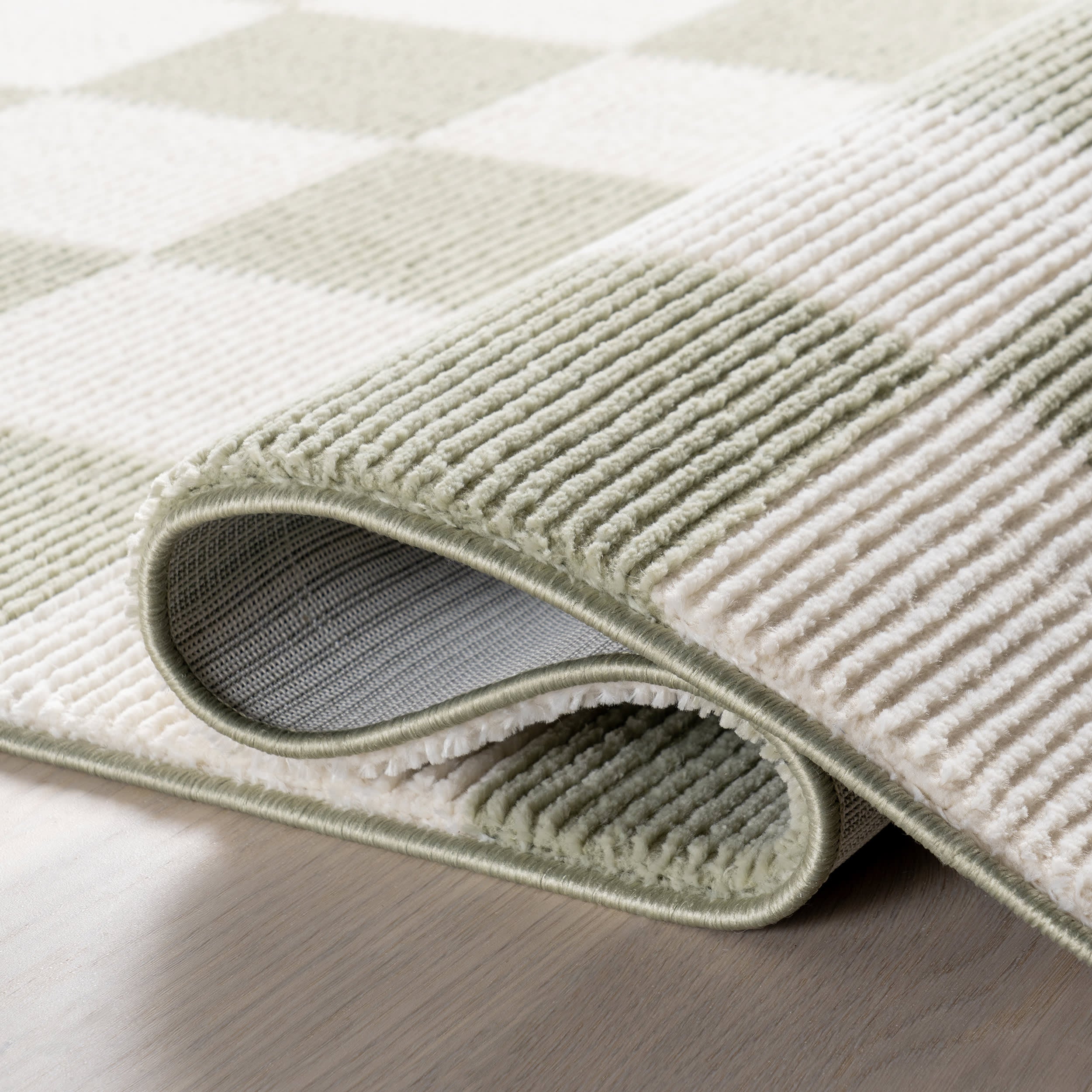 Stockton Plush Textured Washable Rug | Light Green - Image 10