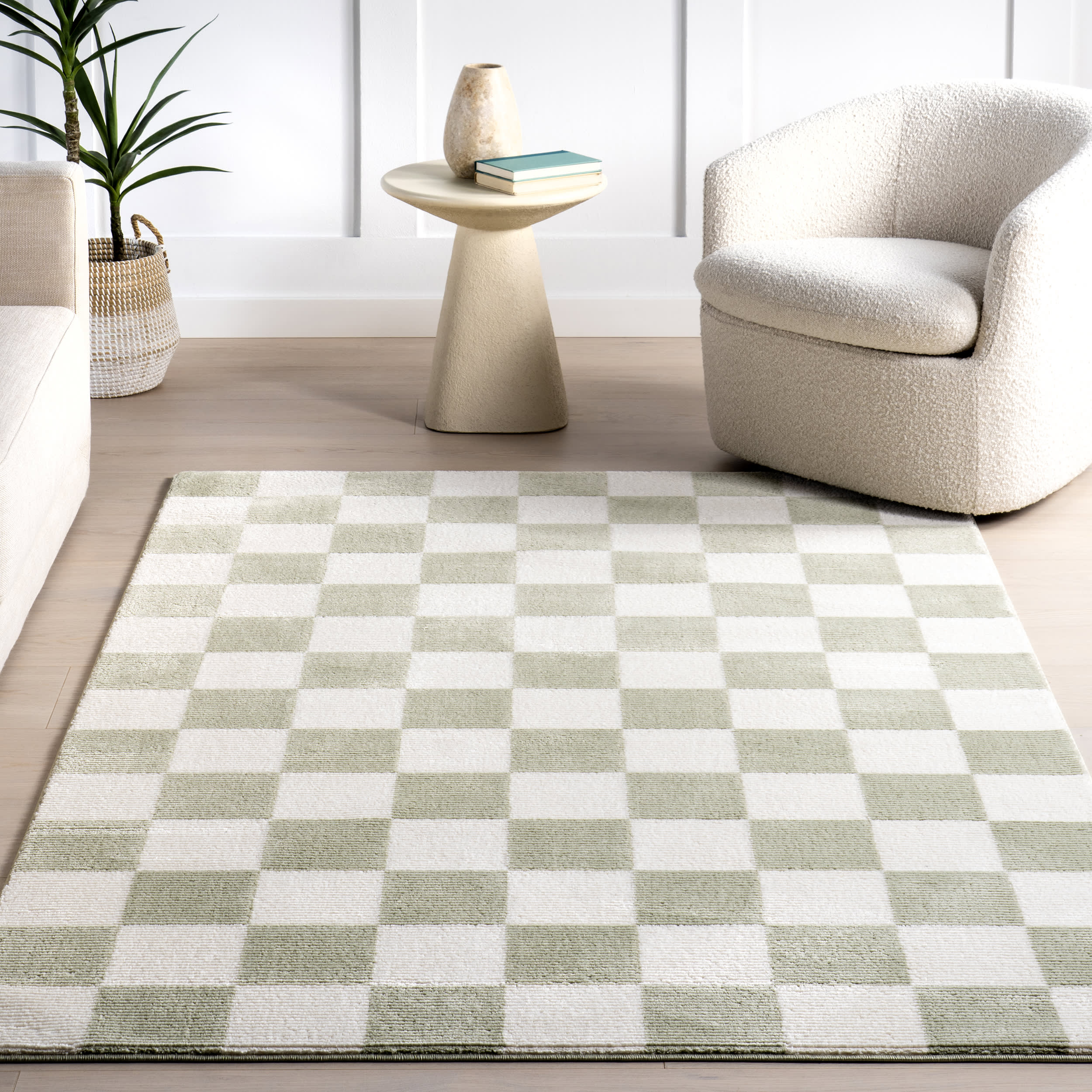 Stockton Plush Textured Washable Rug | Light Green - Image 5