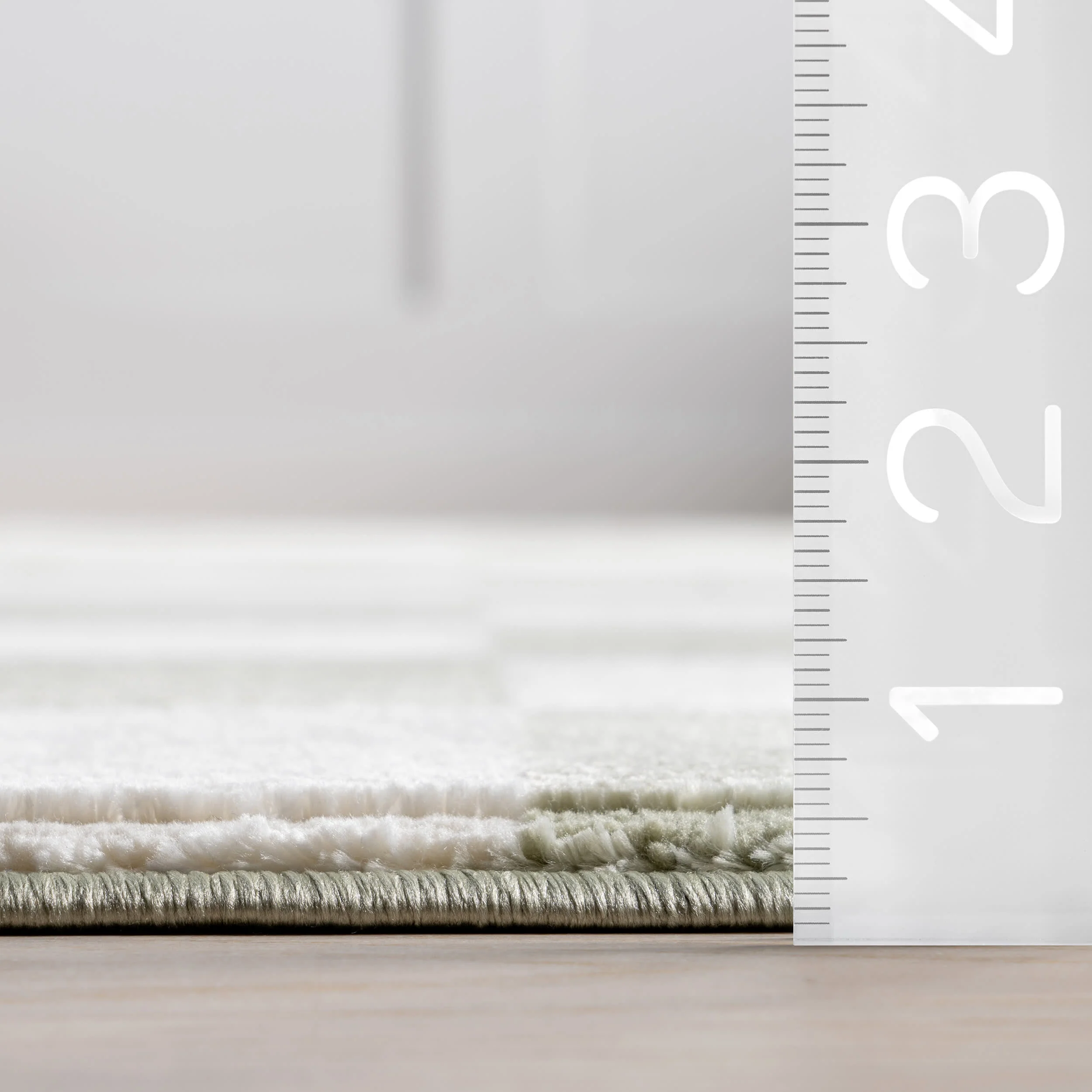 Stockton Plush Textured Washable Rug | Light Green - Image 6