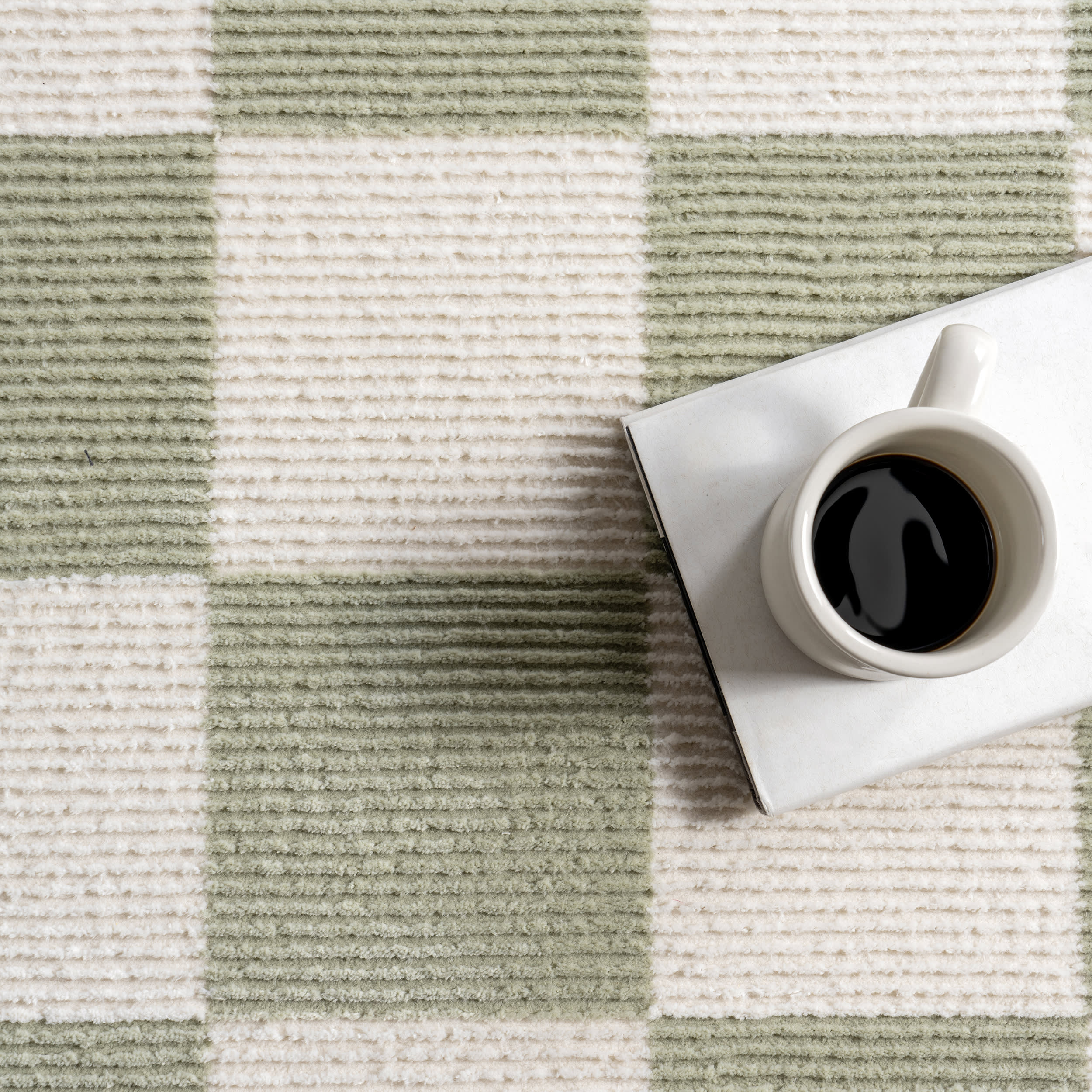 Stockton Plush Textured Washable Rug | Light Green - Image 8