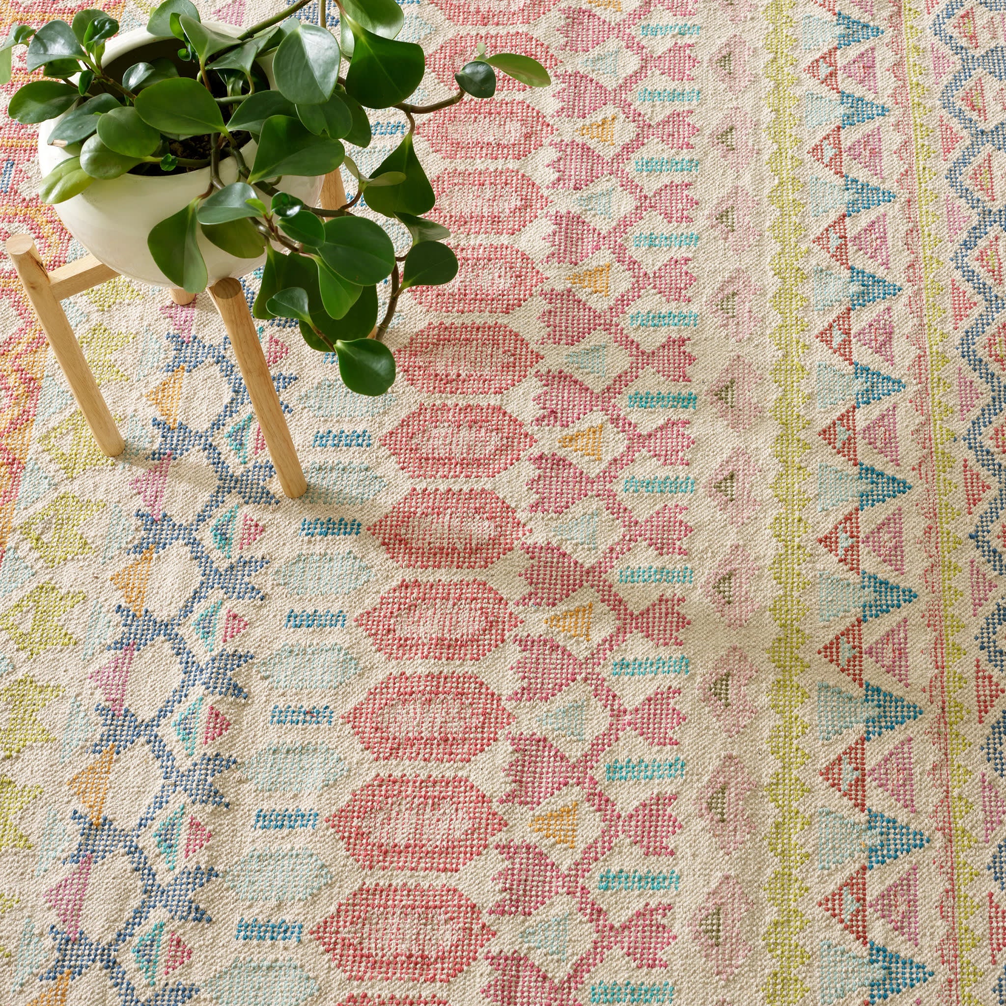 Stony Brook Hand Loom Knotted Cotton Rug | Multi - Image 4