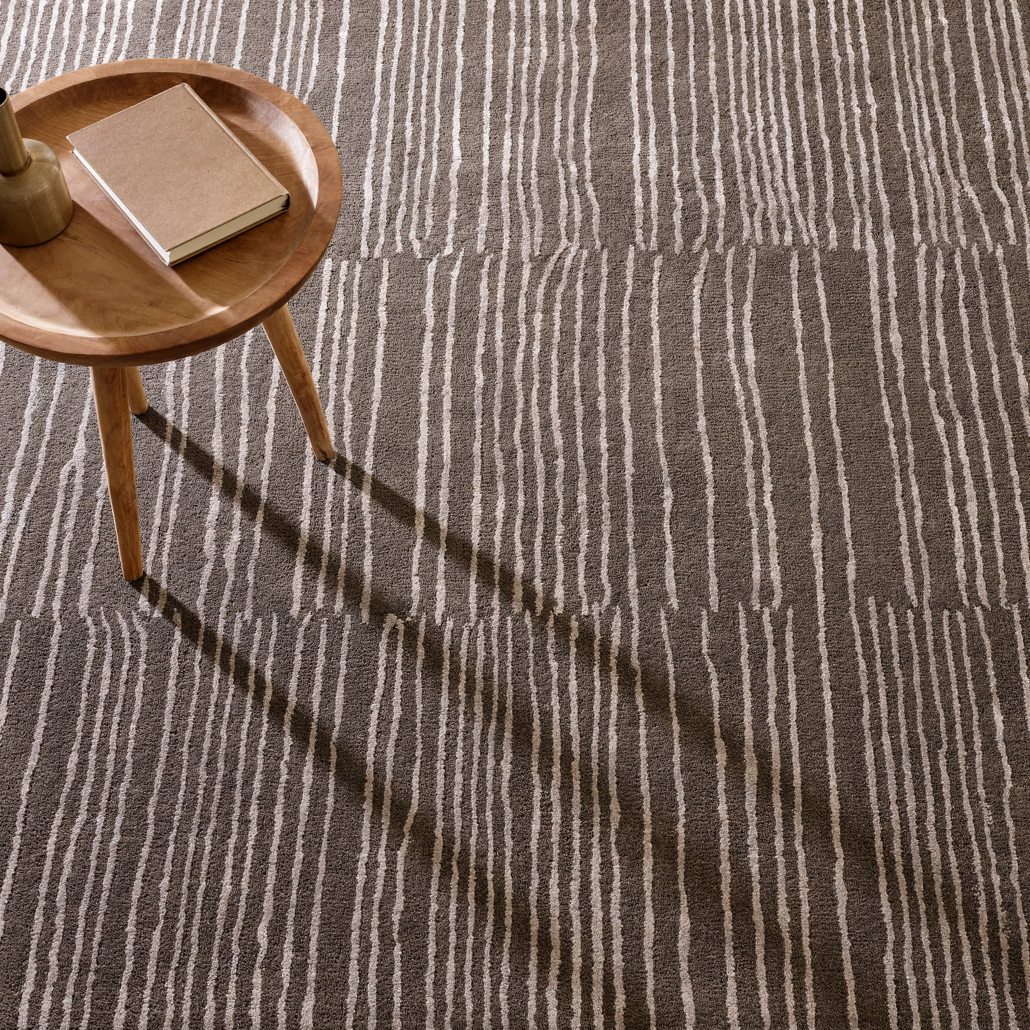 Striae Hand Tufted Wool Rug | Grey - Image 4
