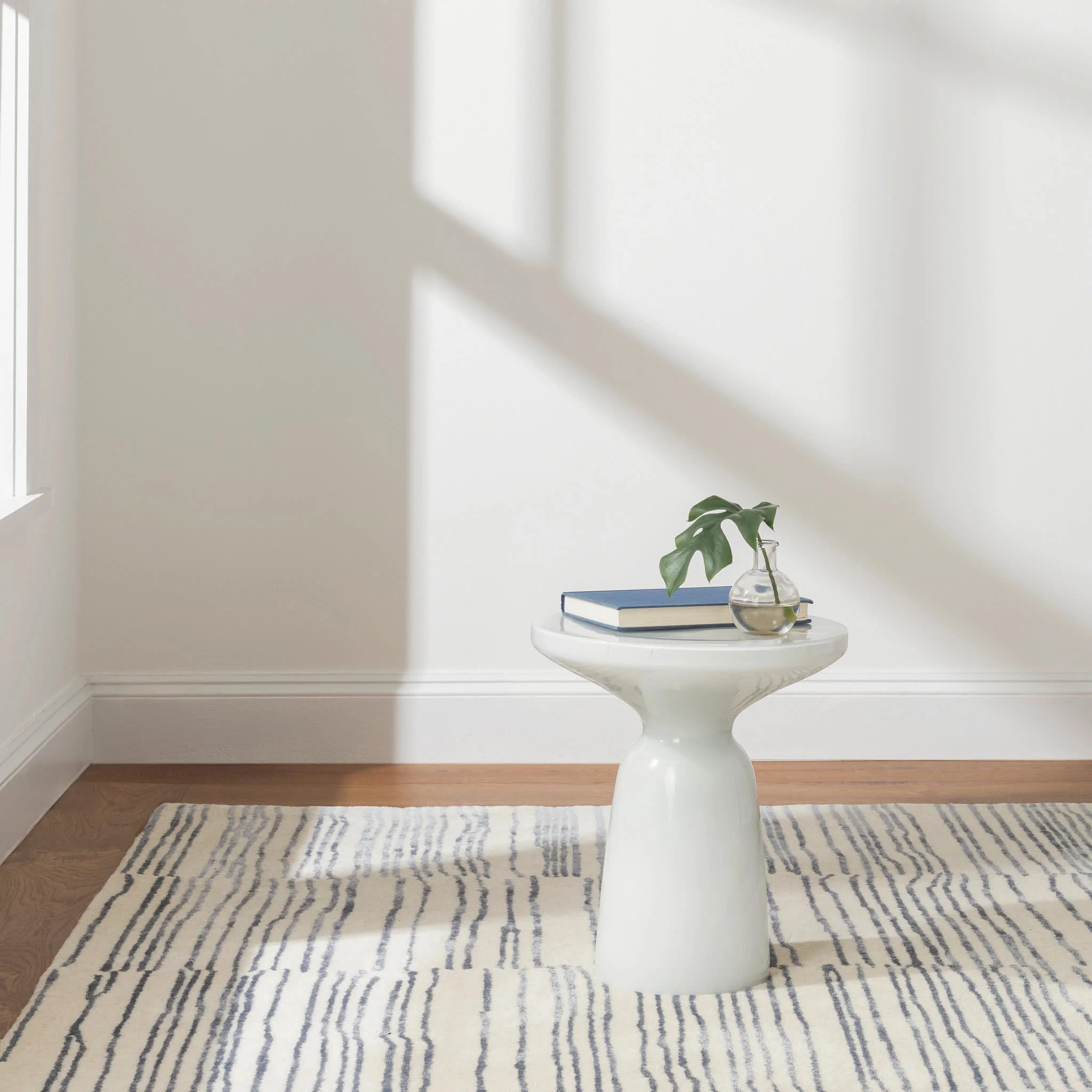 Striae Hand Tufted Wool Rug | Pewter Blue - Image 2
