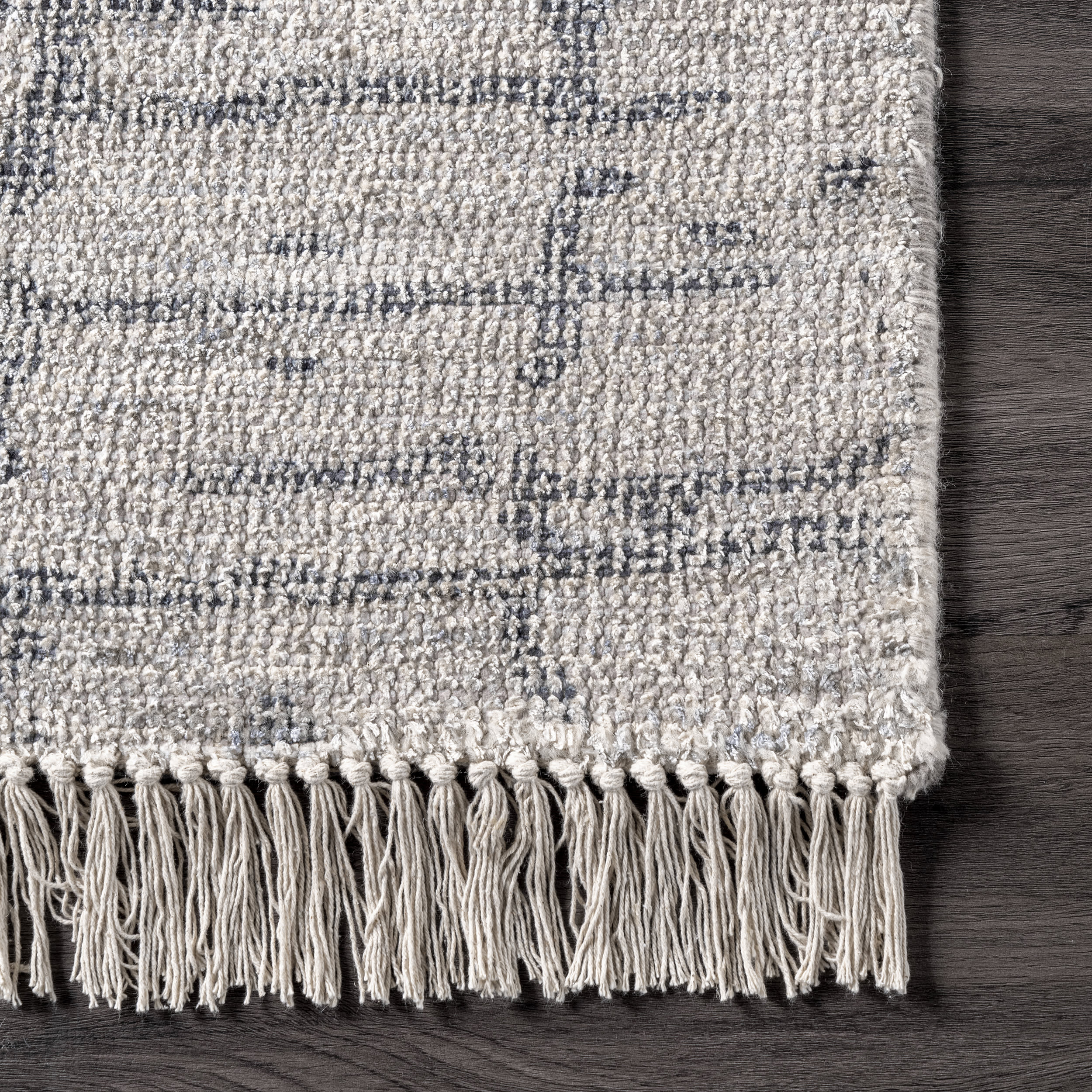 Striated Abstract Rug | Grey - Image 3