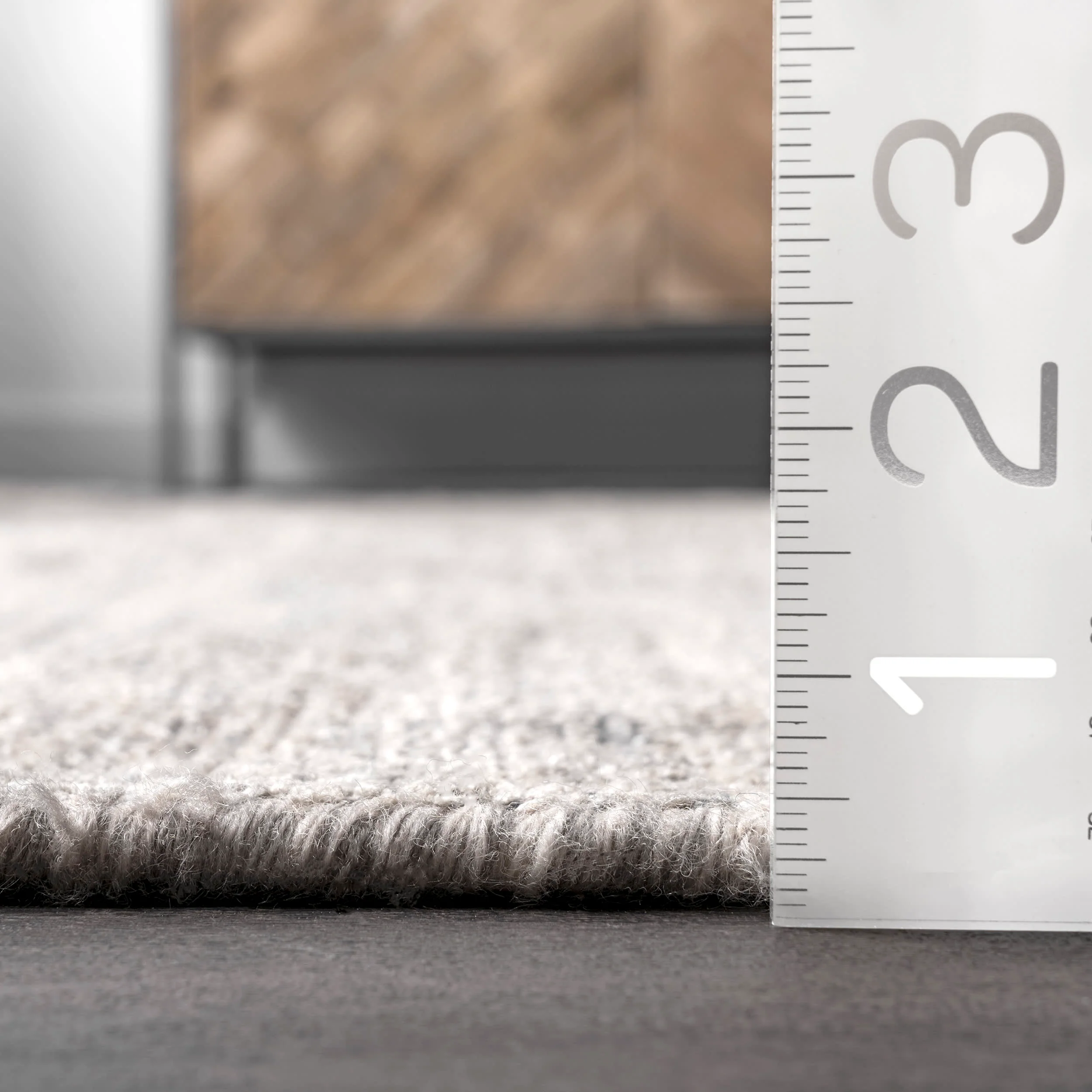 Striated Abstract Rug | Grey - Image 5