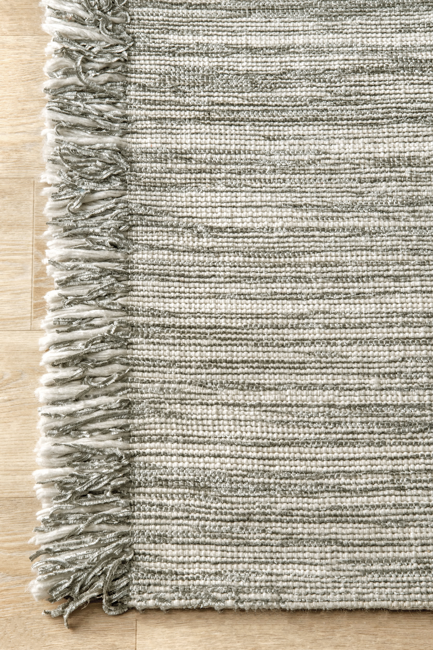 Striated Flatweave With Side Tassels Rug | Grey - Image 3