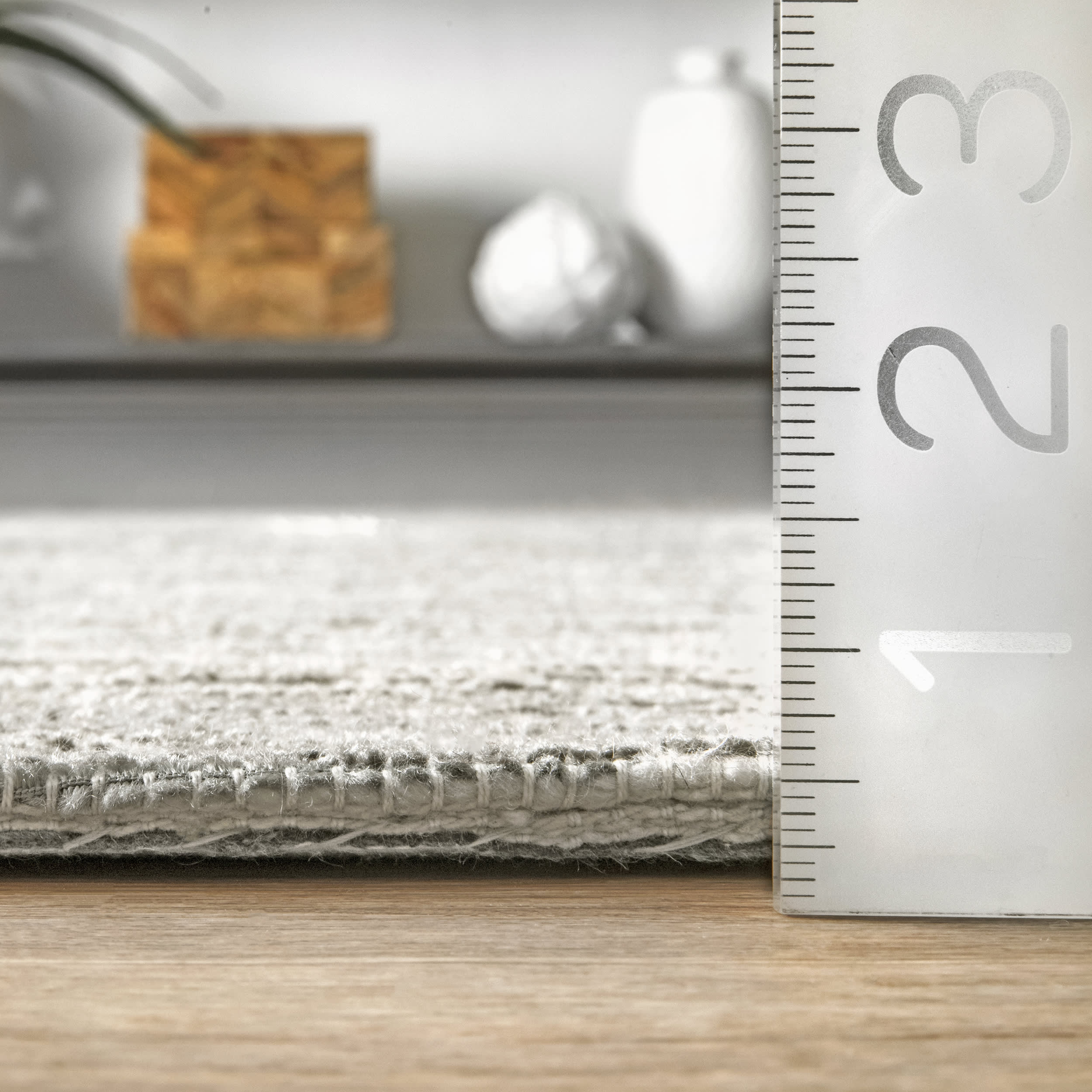 Striated Flatweave With Side Tassels Rug | Grey - Image 4