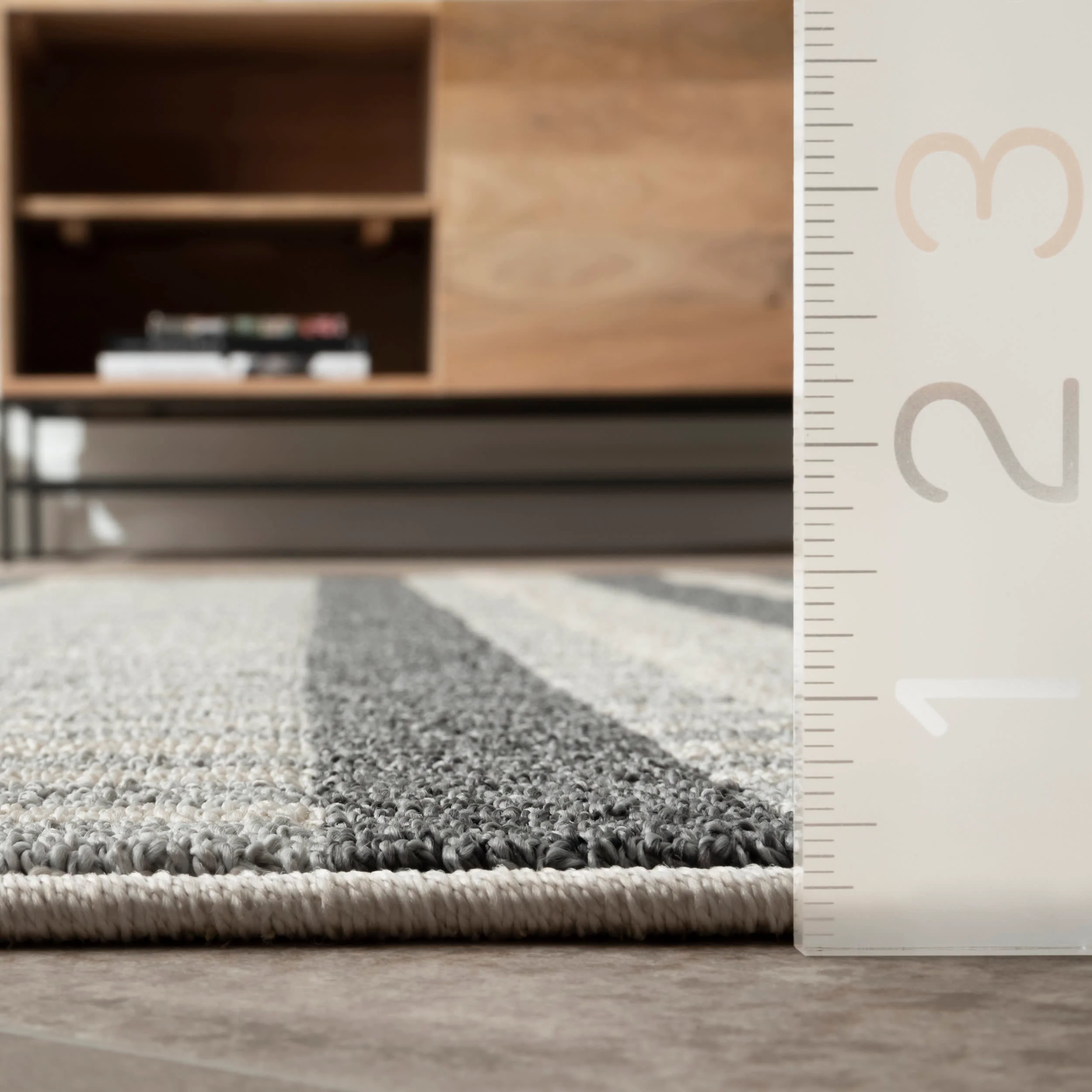 Striated Stripes Tassel Rug | Beige - Image 5