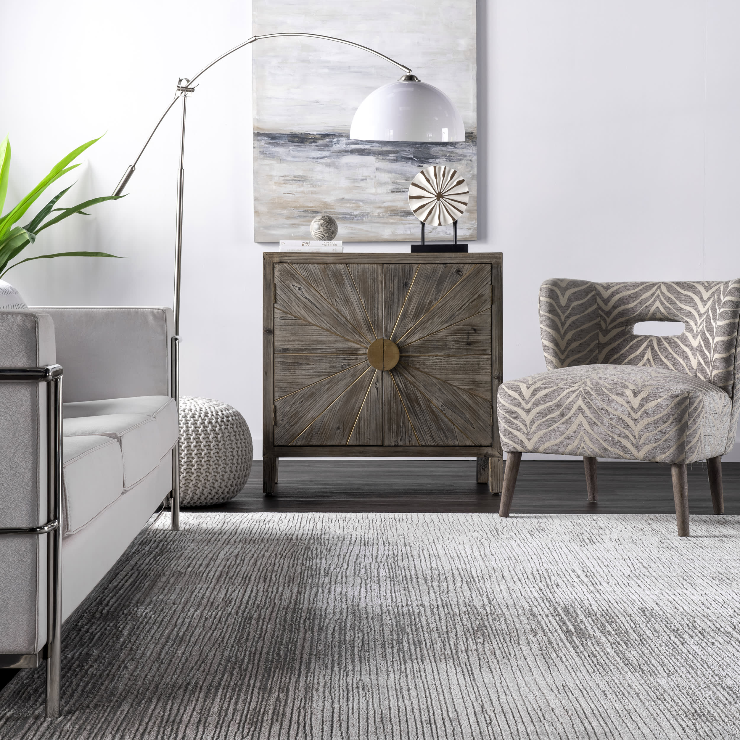 Striated Vintage Rug | Grey - Image 4