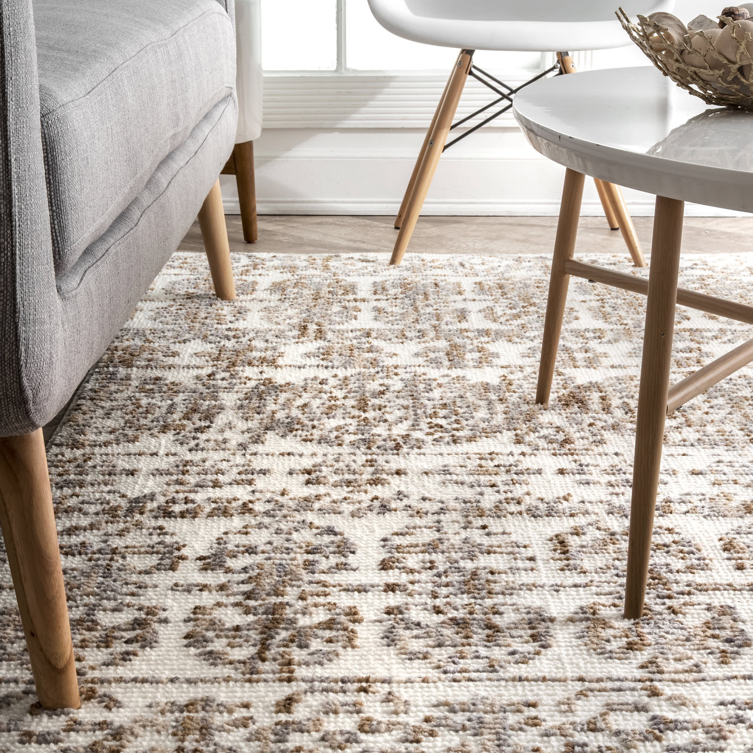 Striped Arabesque Rug | Beige - Image 4