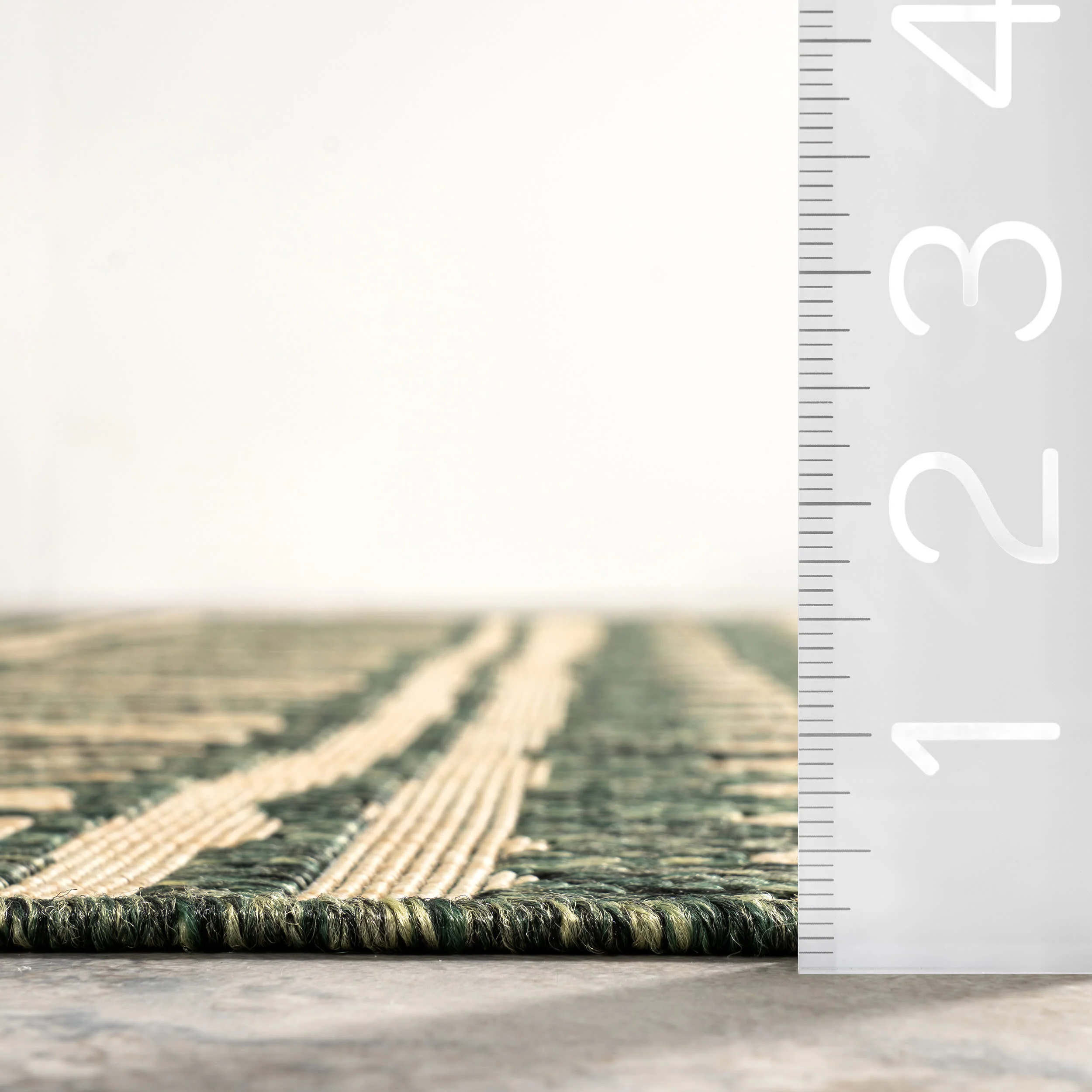 Striped Banded Indoor/Outdoor Rug | Green - Image 5