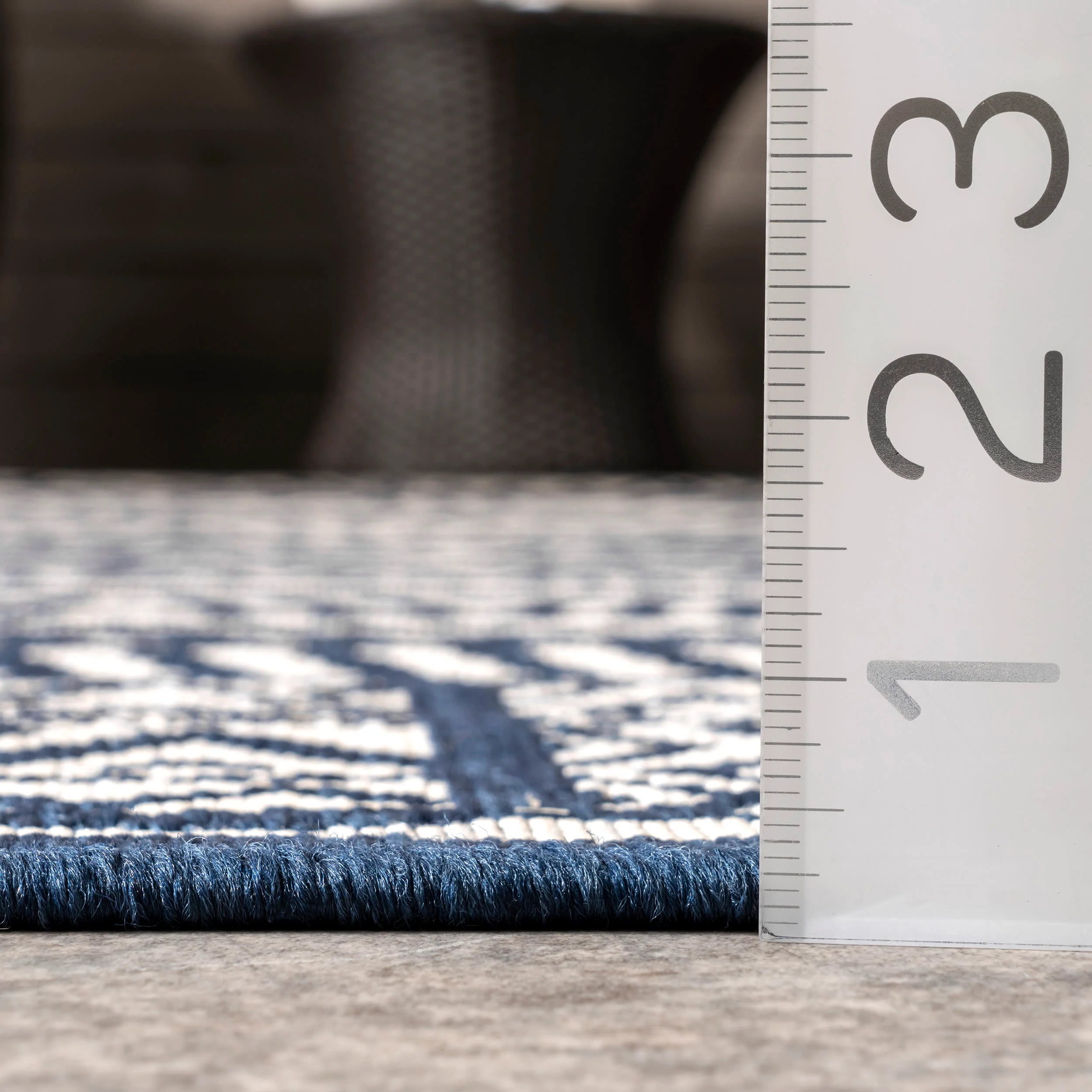 Striped Banded Indoor/Outdoor Rug | Navy - Image 5
