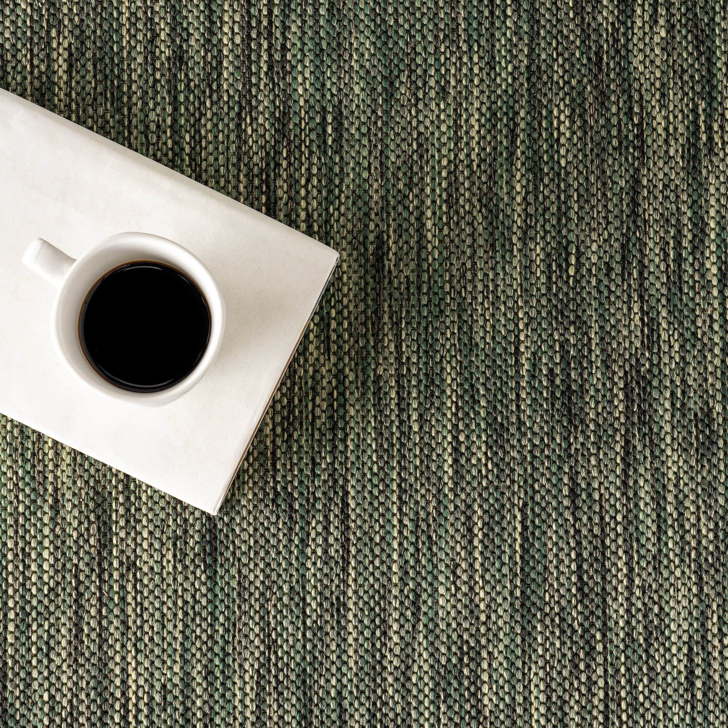 Striped Border Indoor/Outdoor Flatweave Rug | Green - Image 8