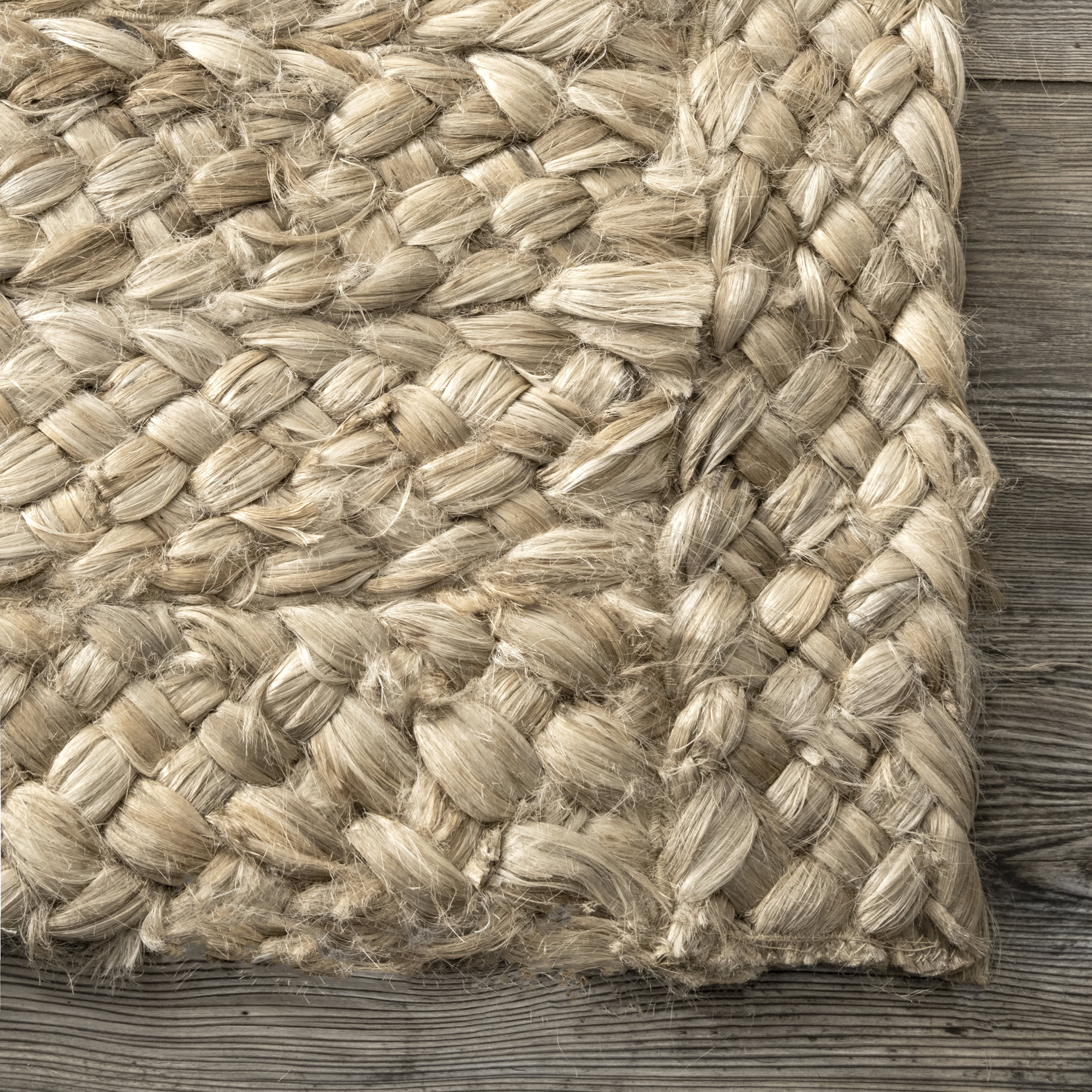 Striped Braided Jute Rug | Natural - Image 3