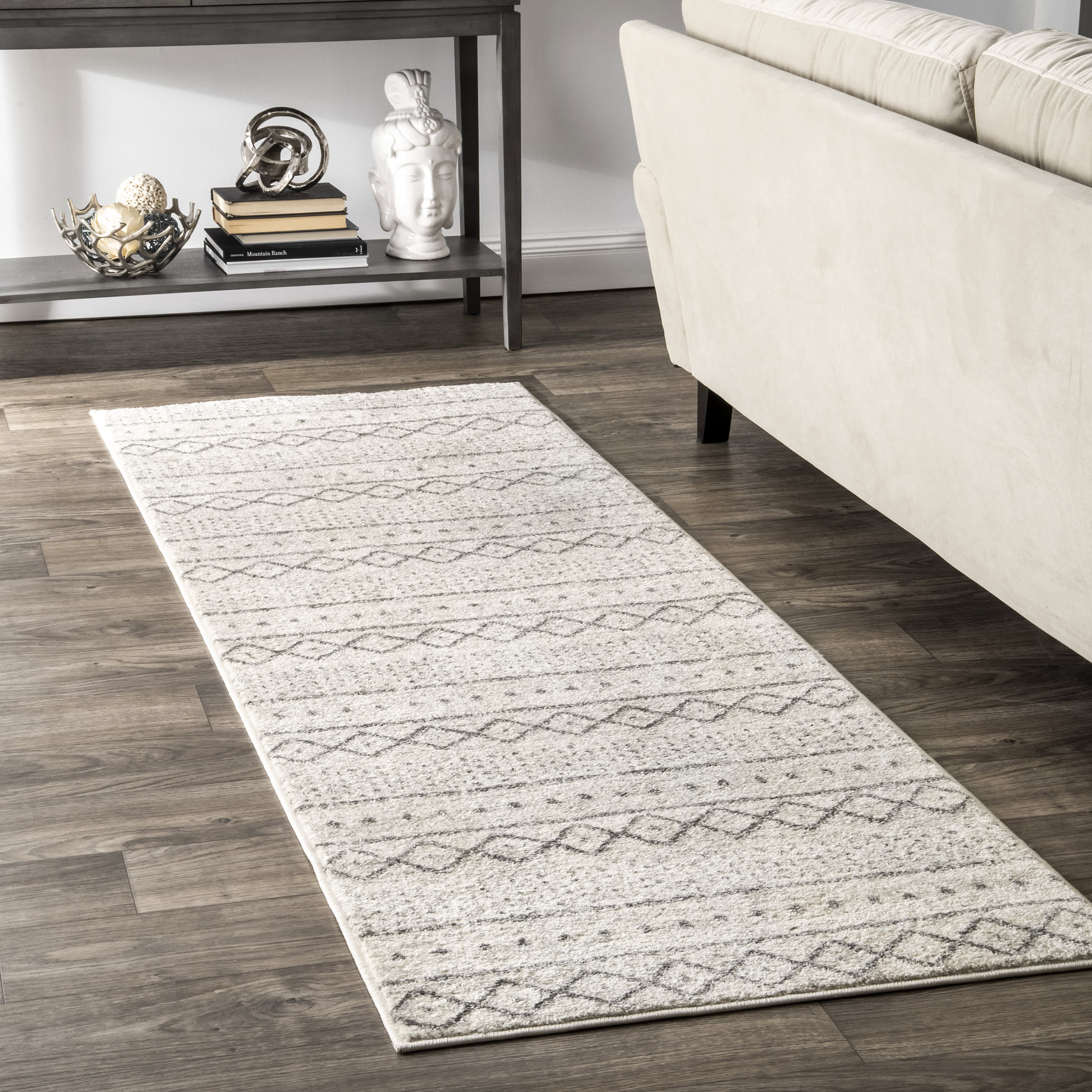 Striped Geometric Rug | Beige - Image 2