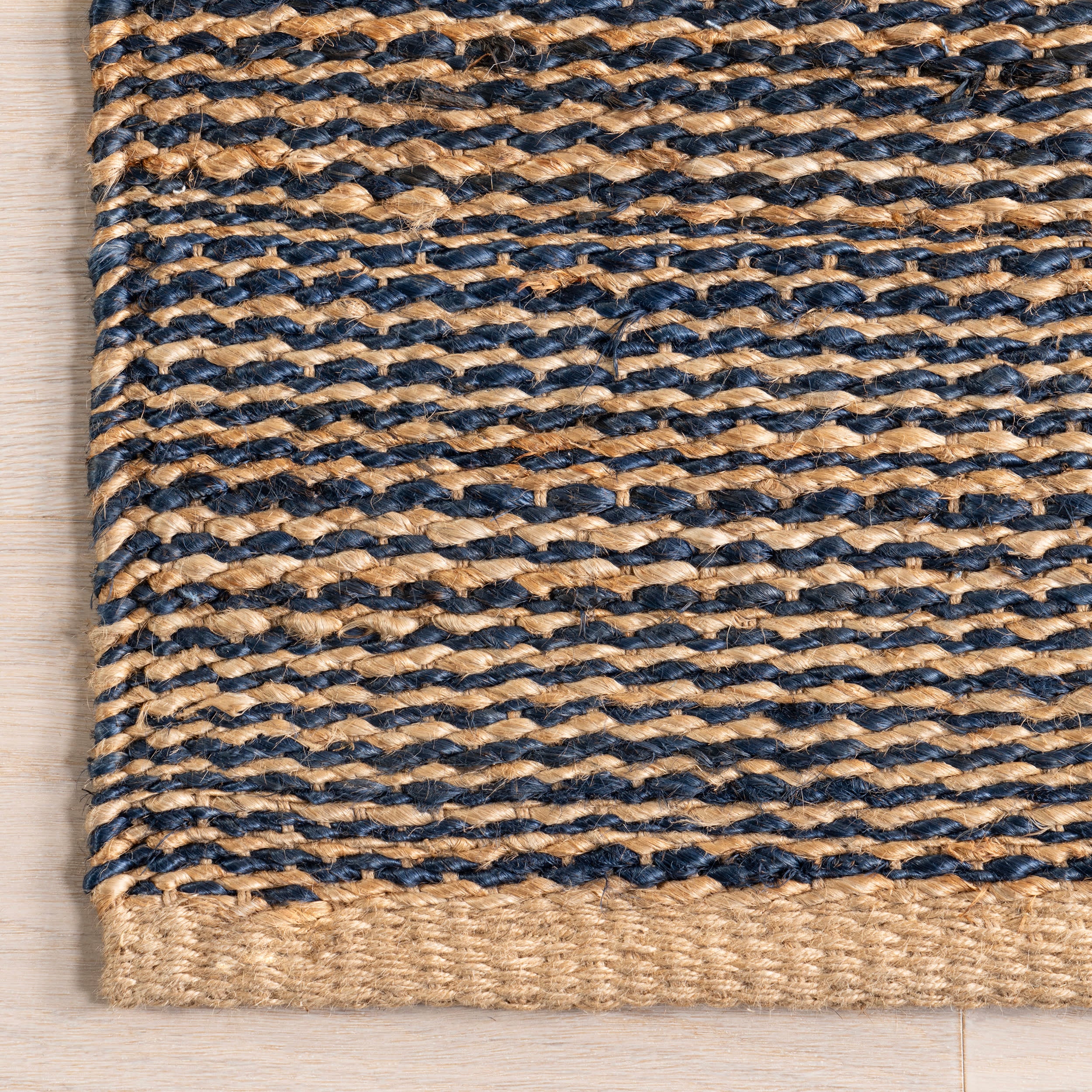 Striped Handwoven Jute Rug | Blue - Image 3