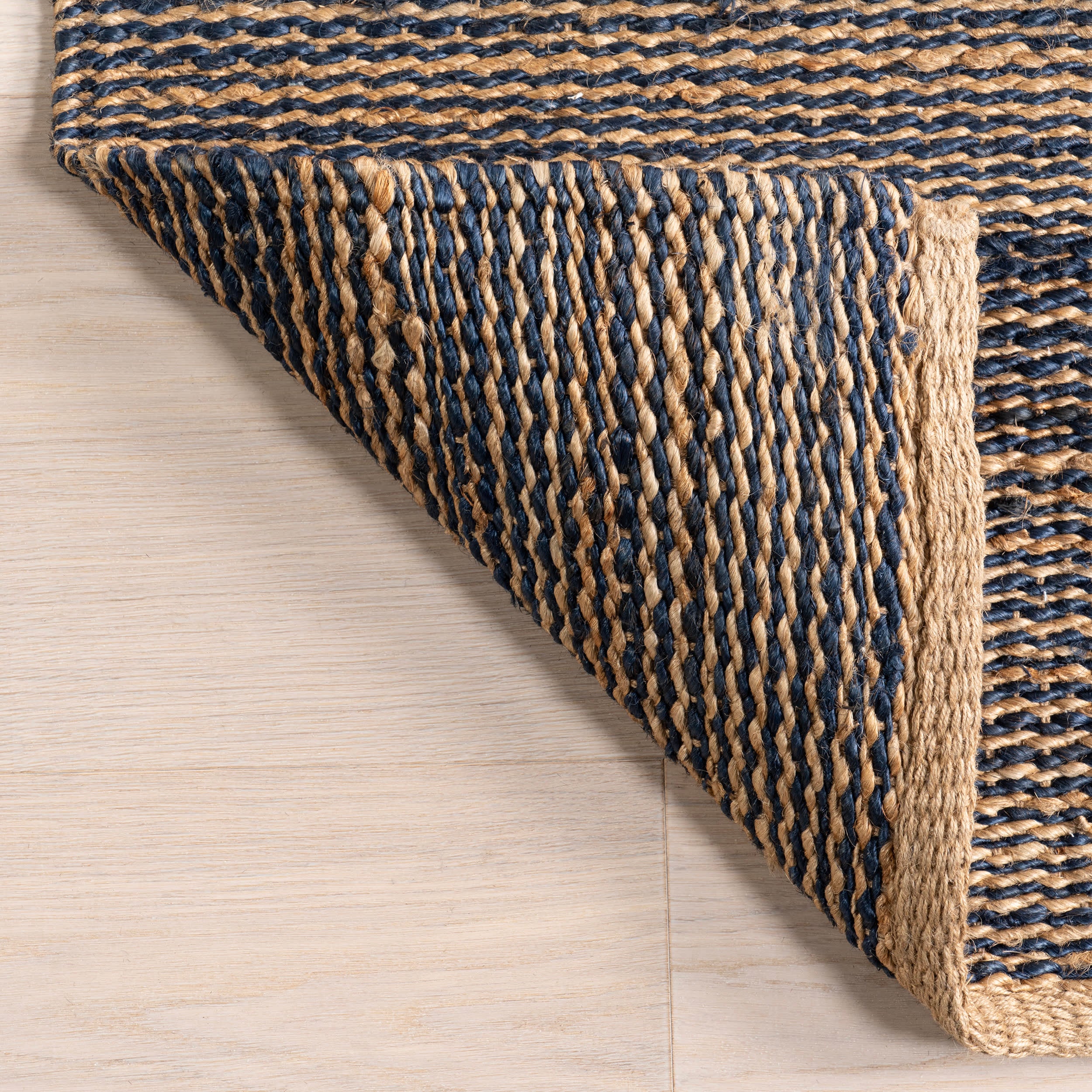 Striped Handwoven Jute Rug | Blue - Image 6