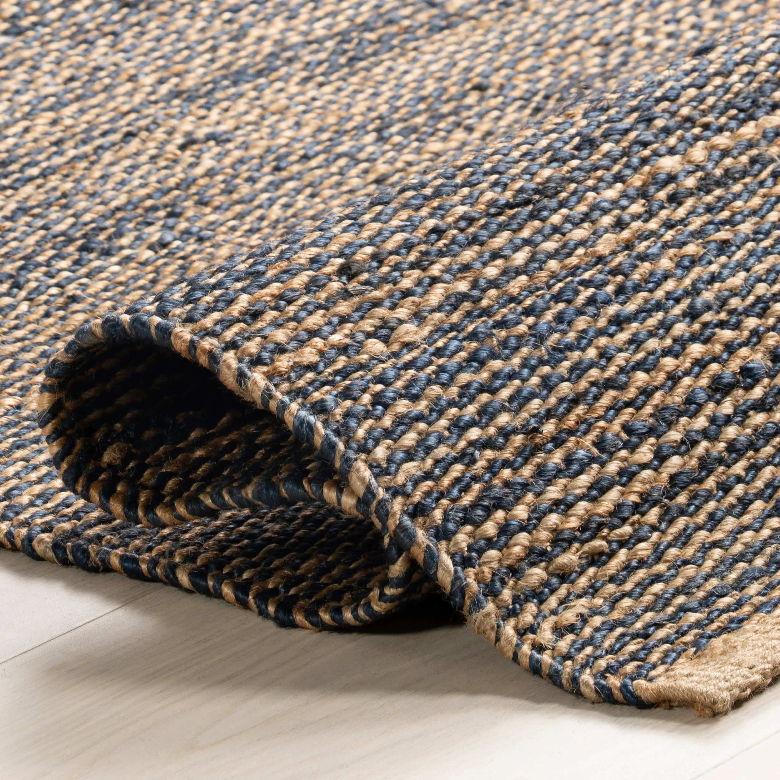 Striped Handwoven Jute Rug | Blue - Image 8