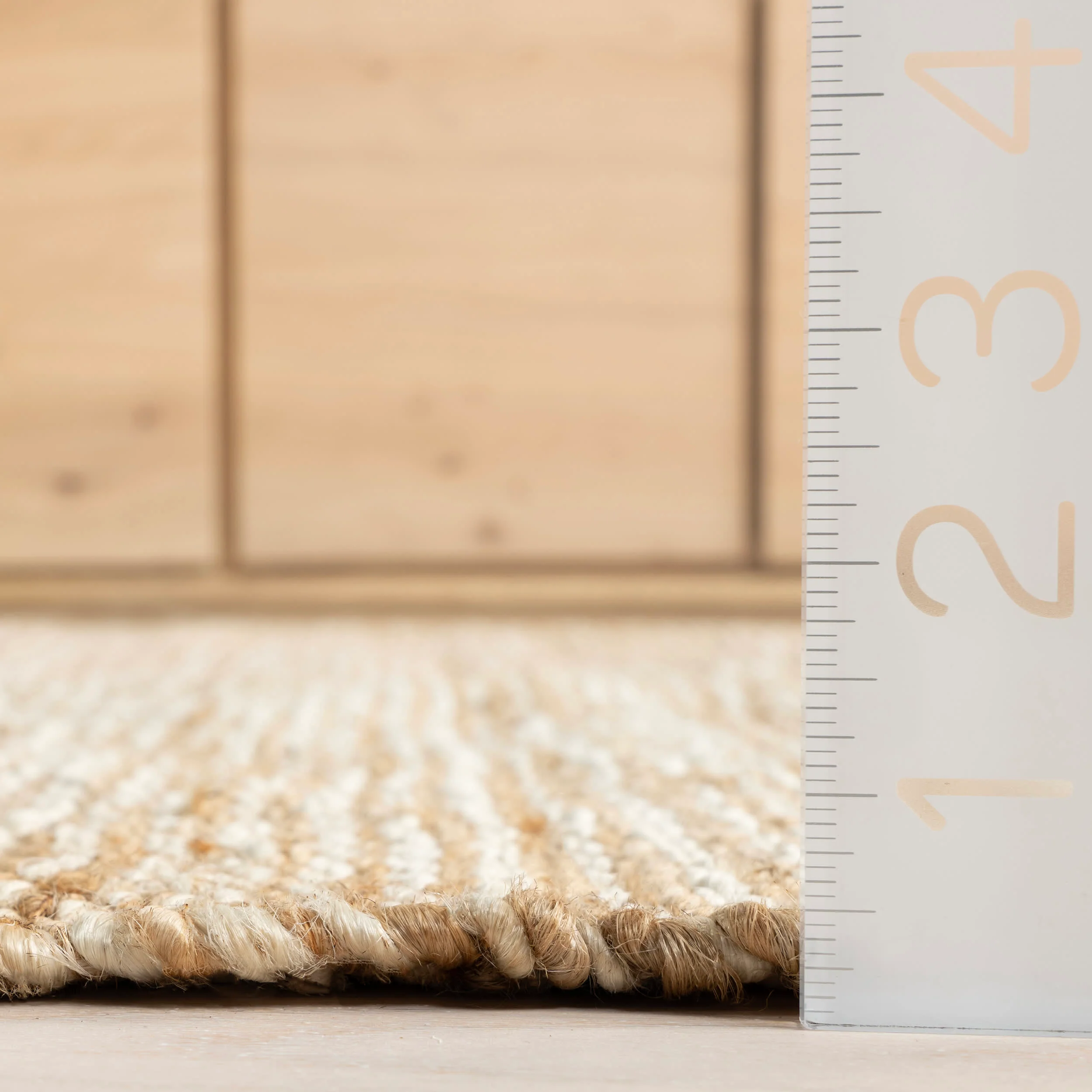 Striped Handwoven Jute Rug | Ivory - Image 5