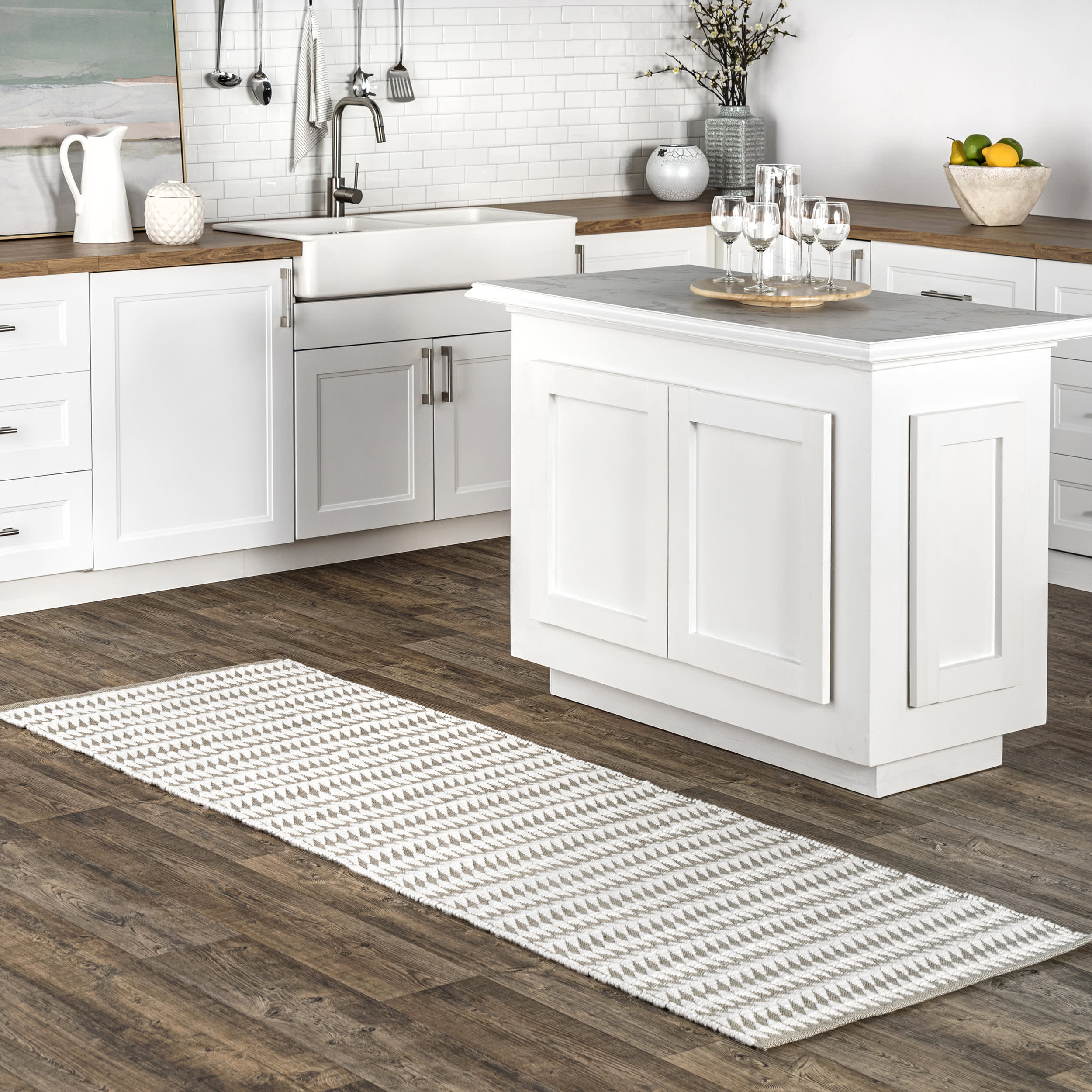 Striped Indoor/Outdoor Rug | Ivory - Image 2