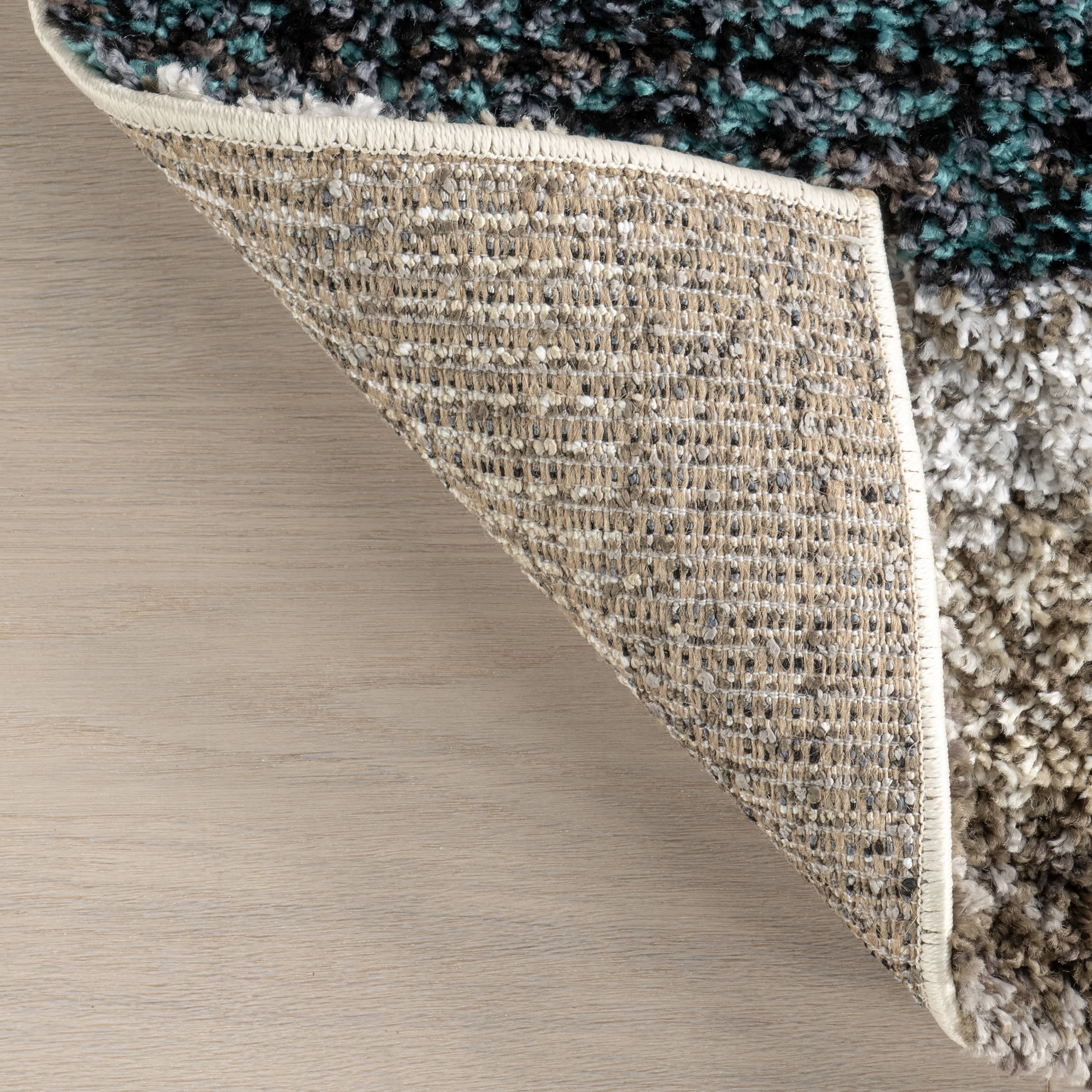 Striped Shaggy Rug | Blue Multicolor - Image 7