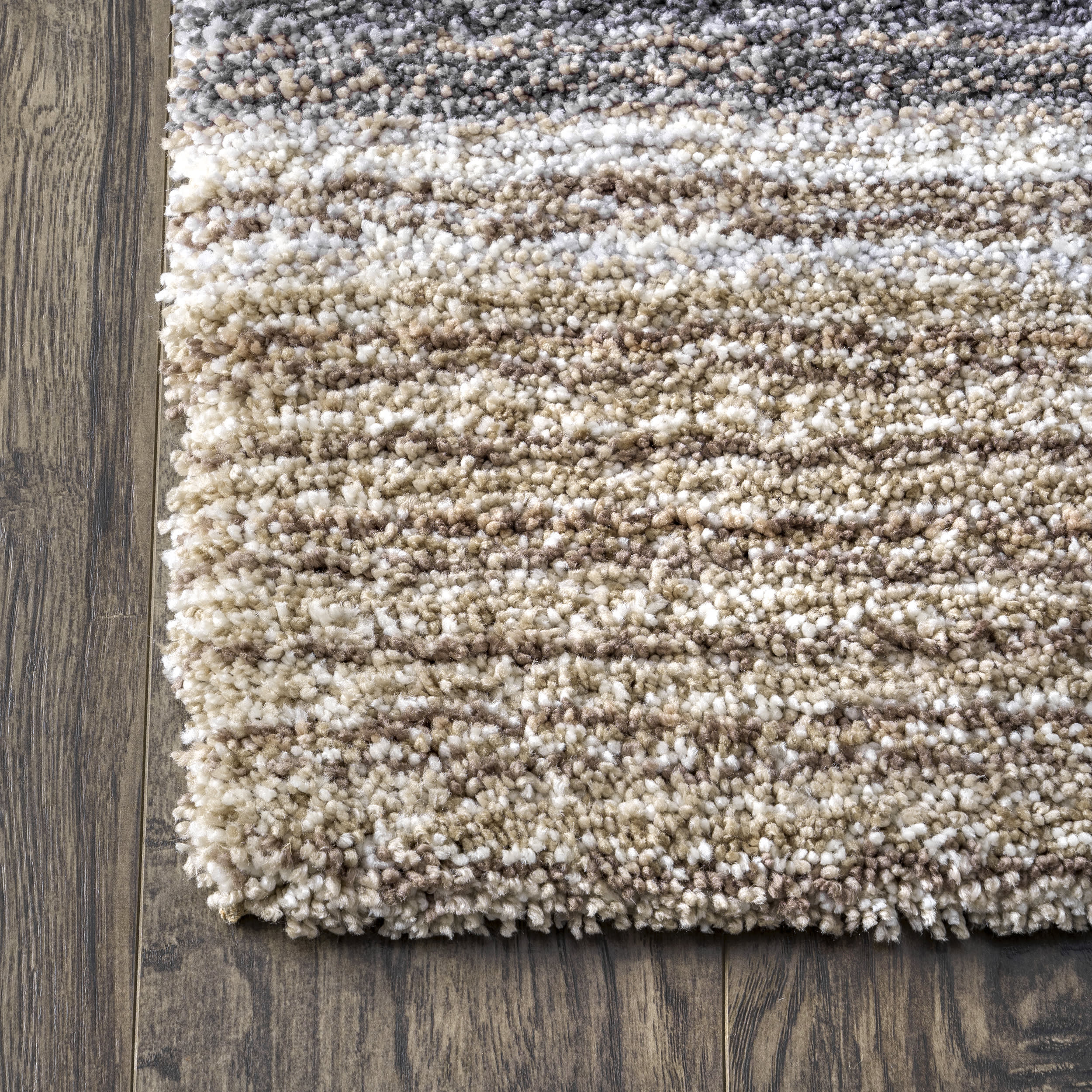 Striped Shaggy Rug | Denim - Image 3