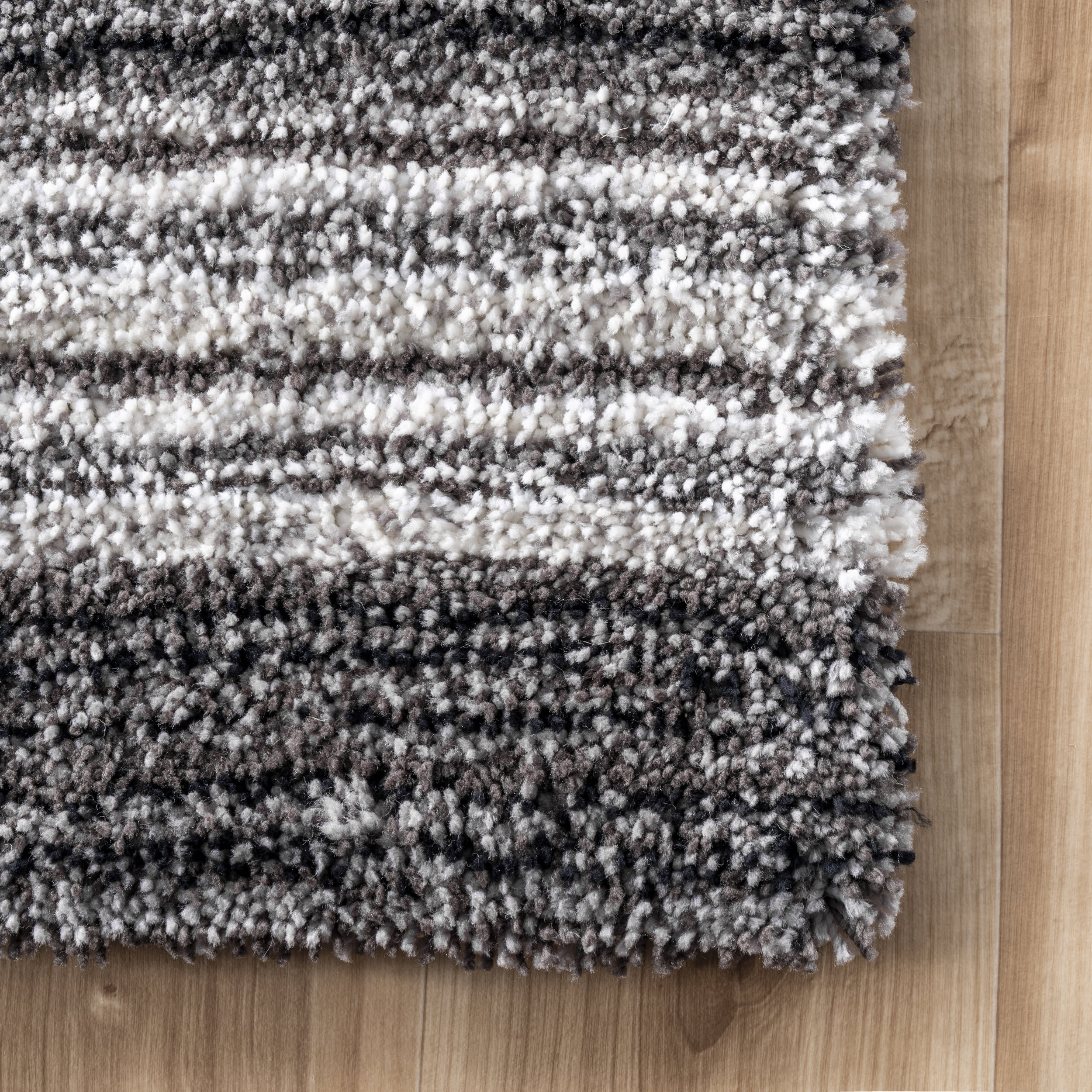 Striped Shaggy Rug | Grey Multicolor - Image 3