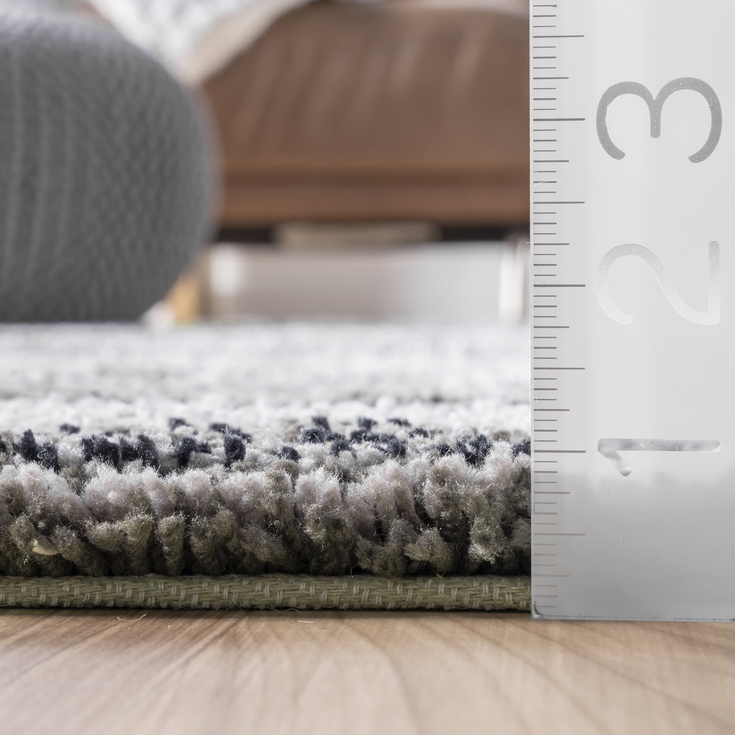 Striped Shaggy Rug | Grey Multicolor - Image 5