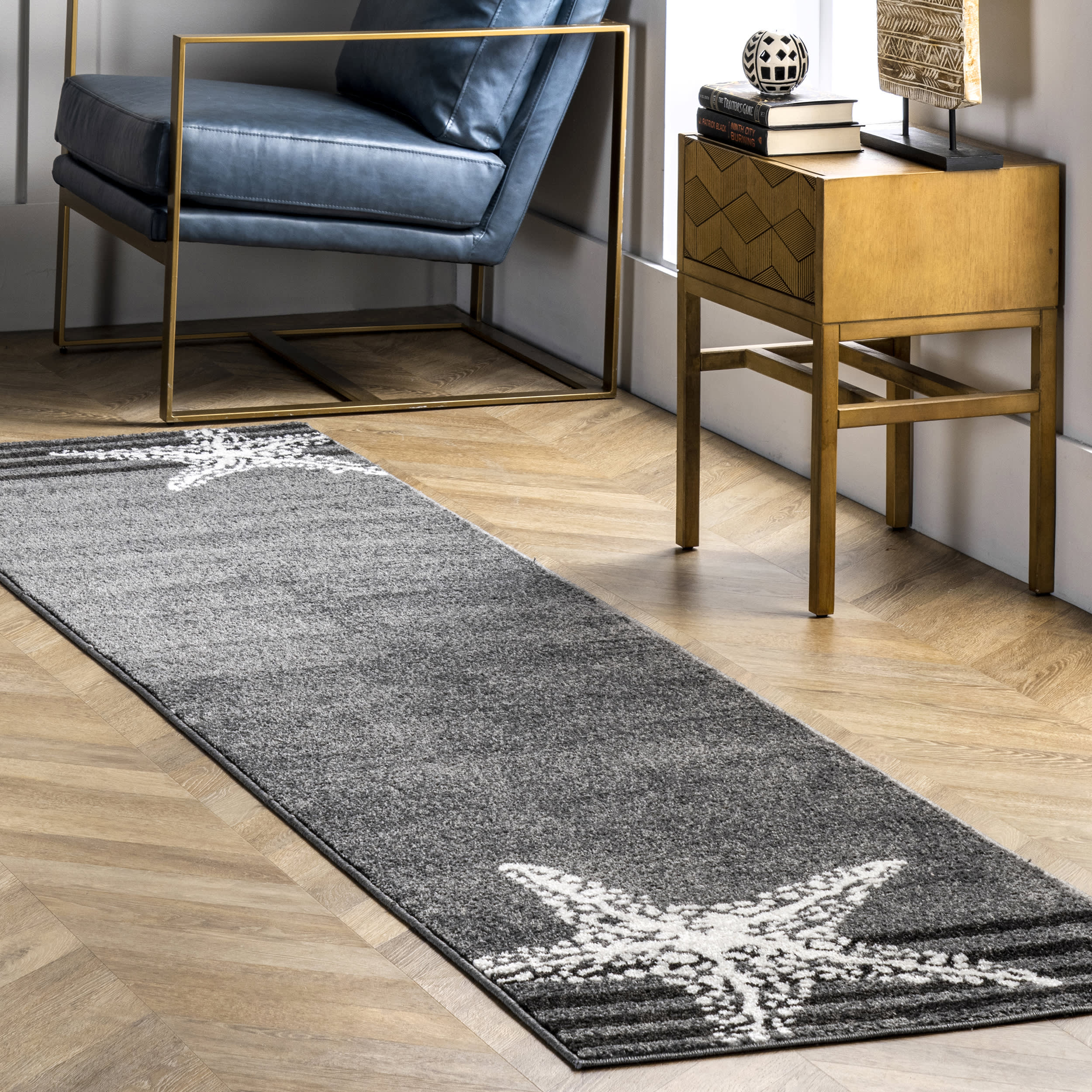 Striped Starfish Rug | Grey - Image 2