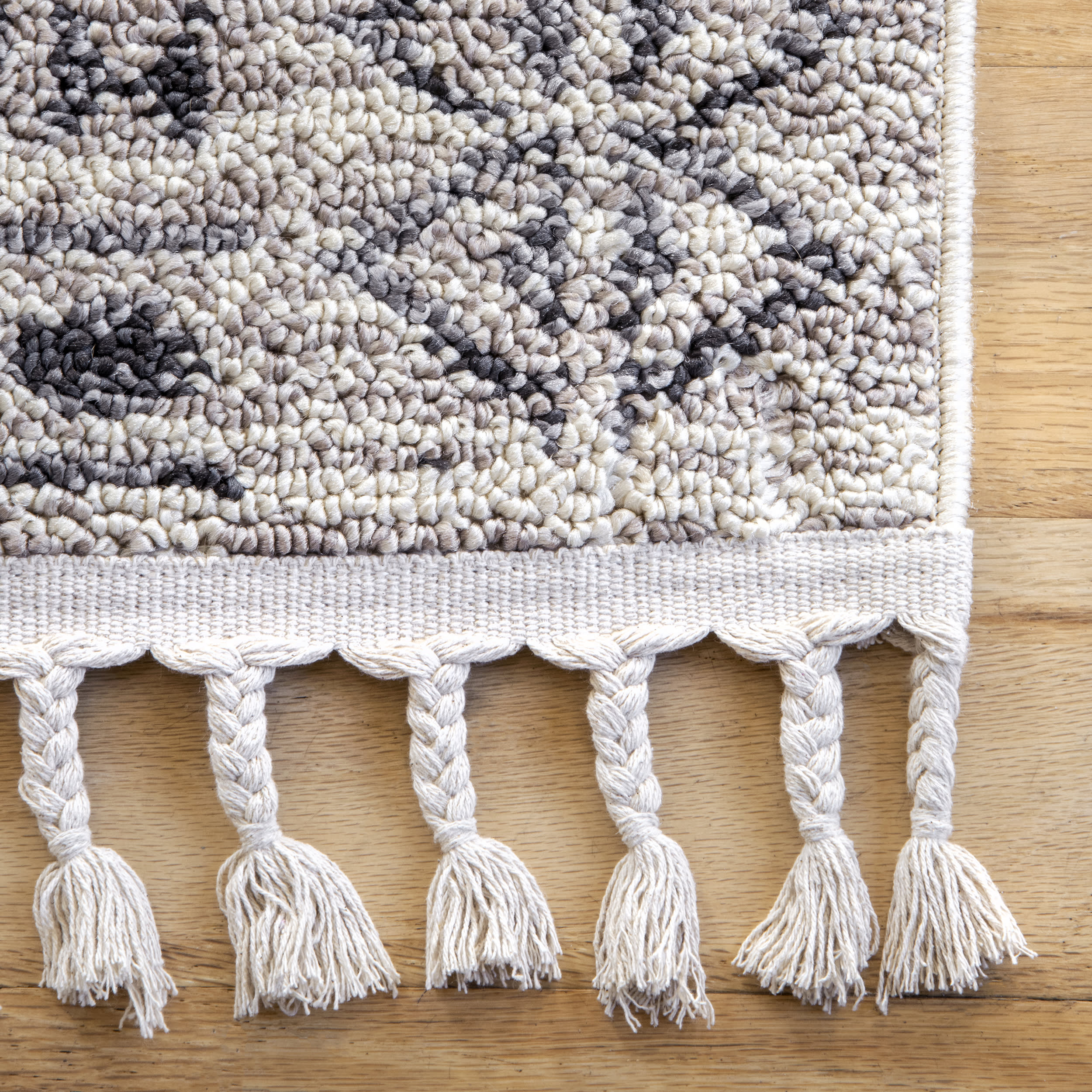 Striped Tassel Rug | Ivory - Image 3