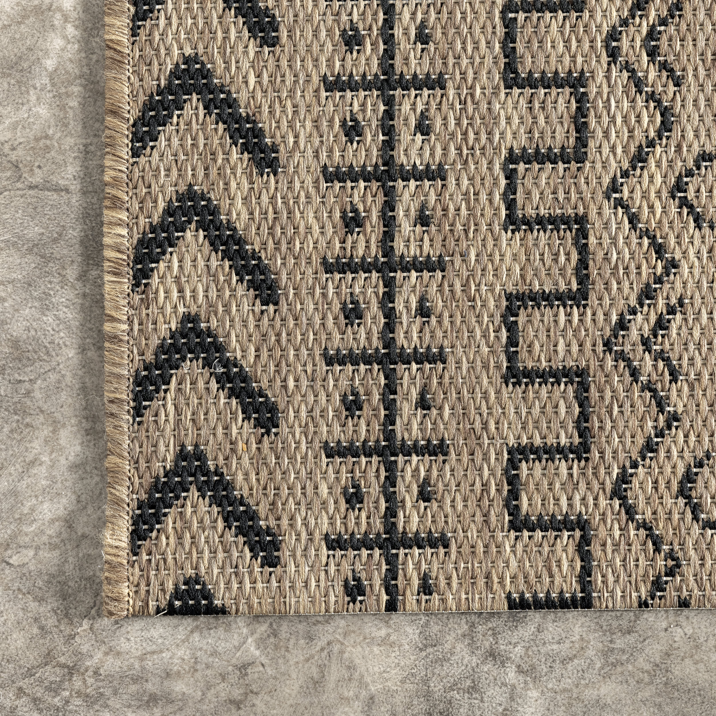 Striped Tribal Indoor/Outdoor Rug | Brown - Image 3