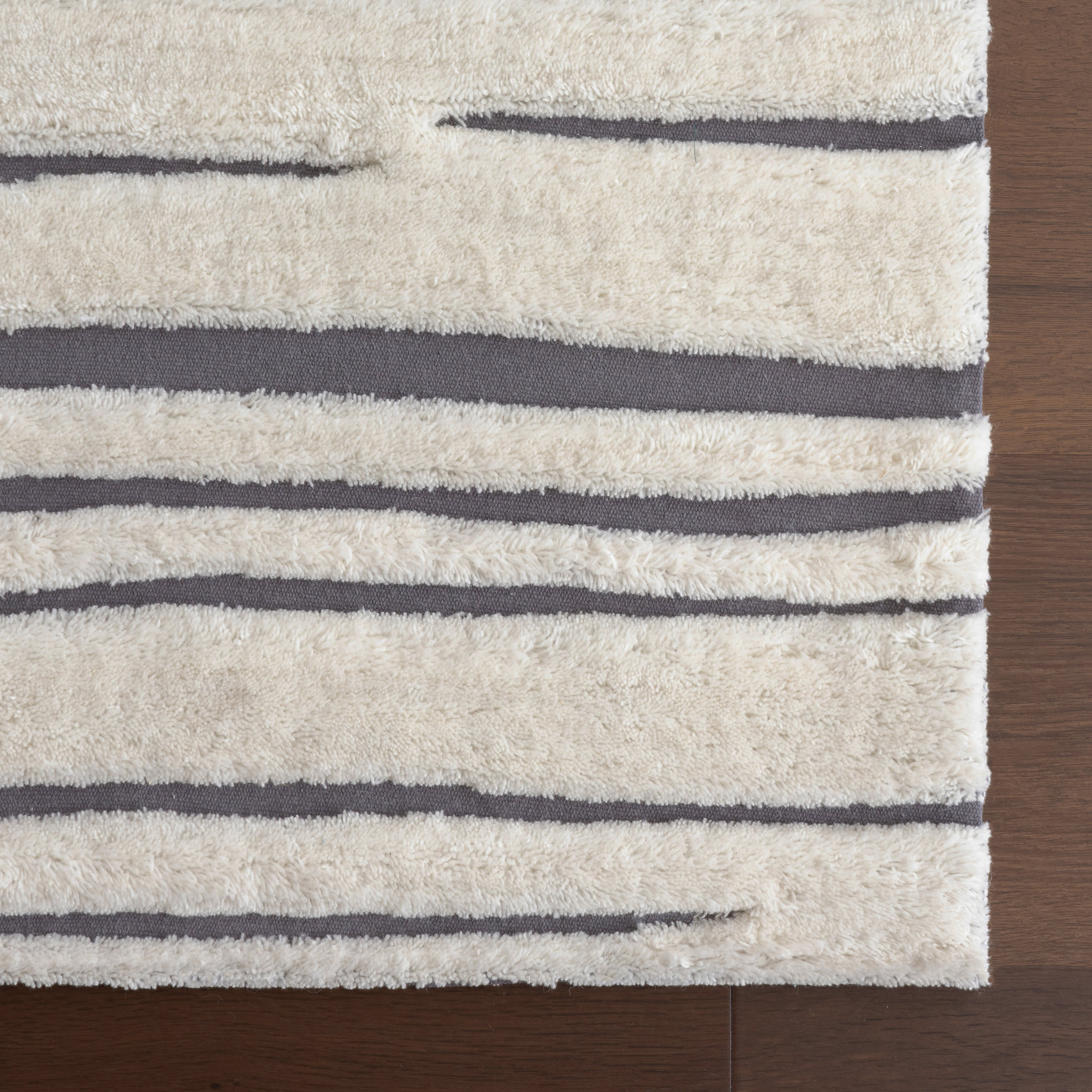 Studio Striped New Zealand Wool Rug | Ivory - Image 4