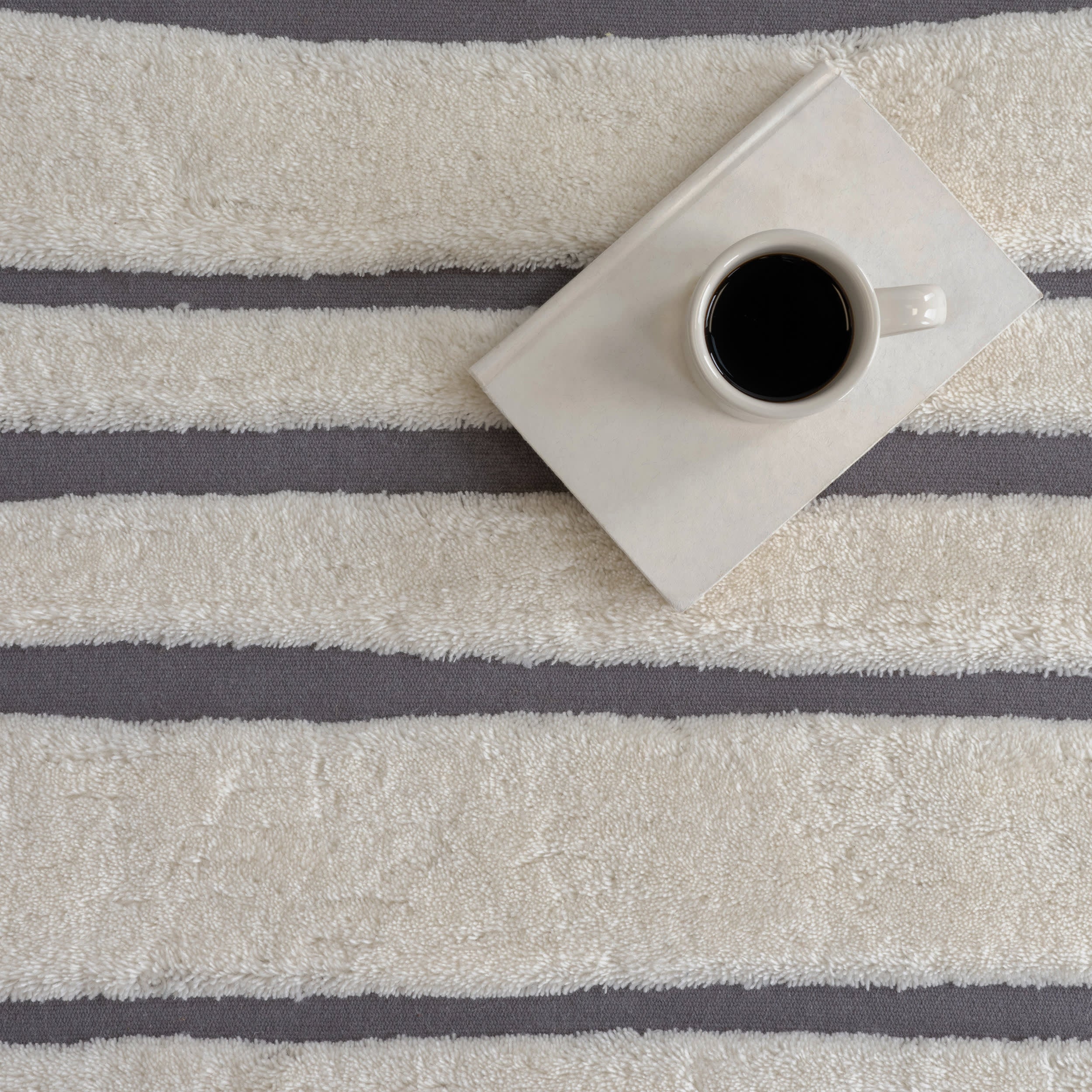 Studio Striped New Zealand Wool Rug | Ivory - Image 7