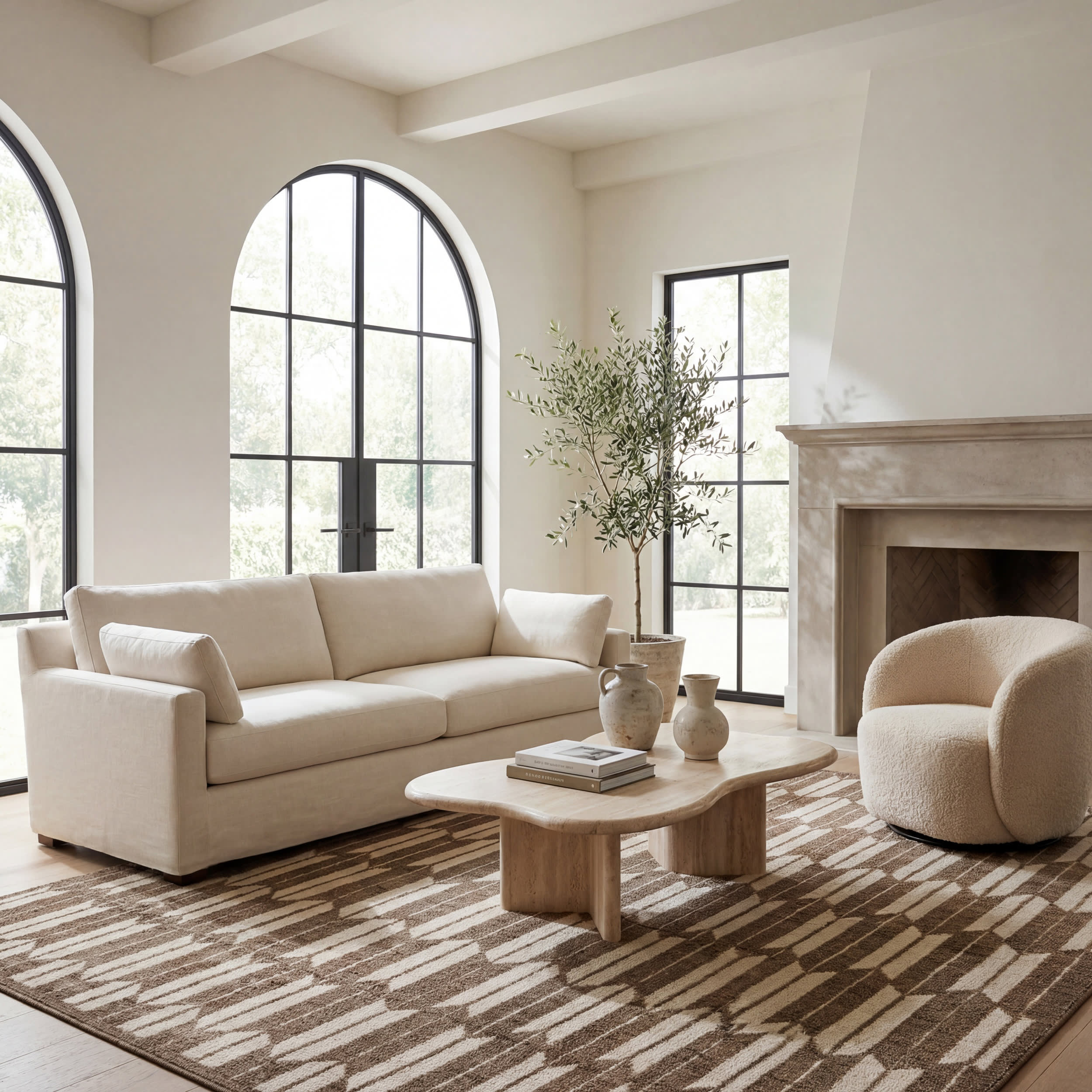 Suba Transitional Geometric Rug | Brown - Image 2