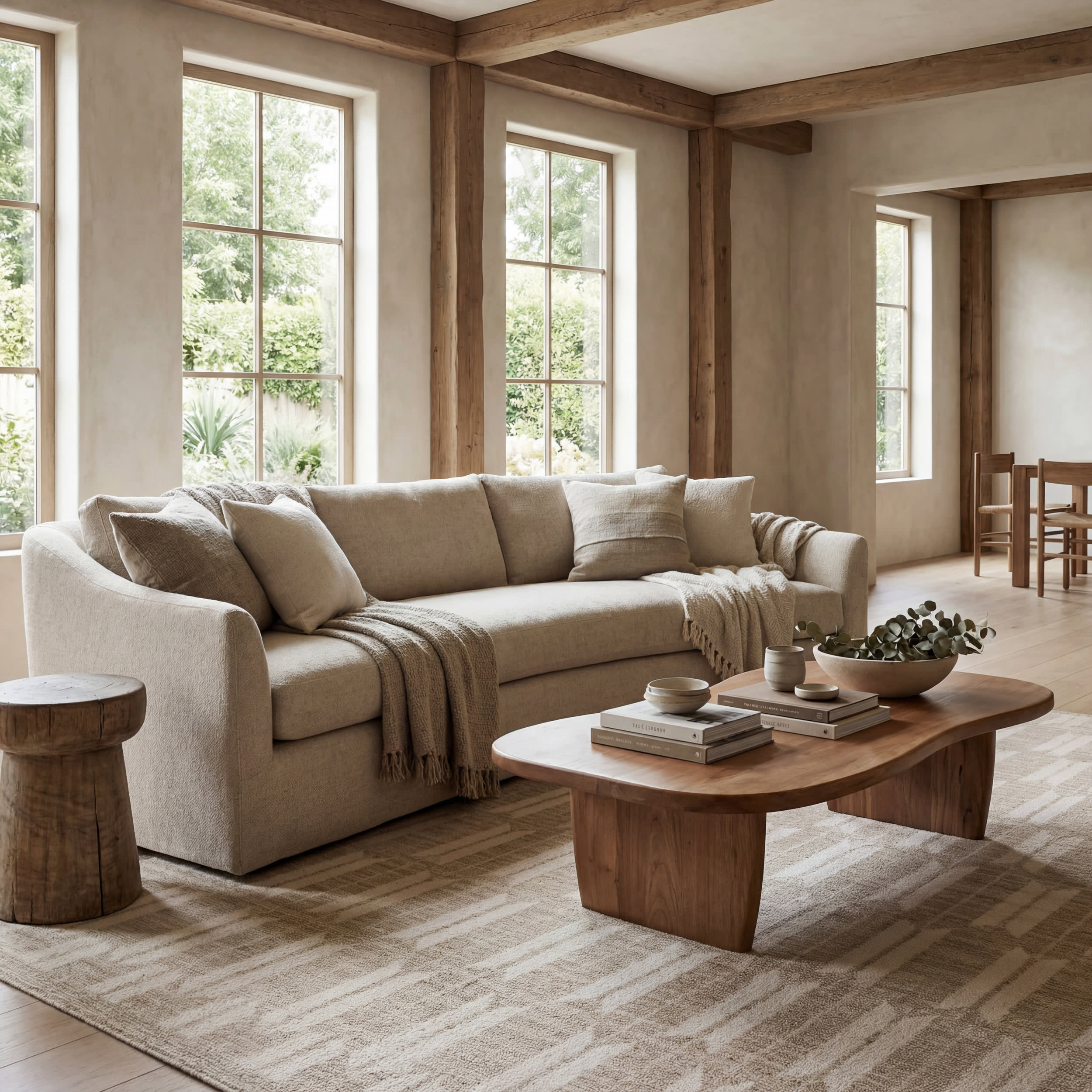 Suba Transitional Geometric Rug | Cream - Image 2