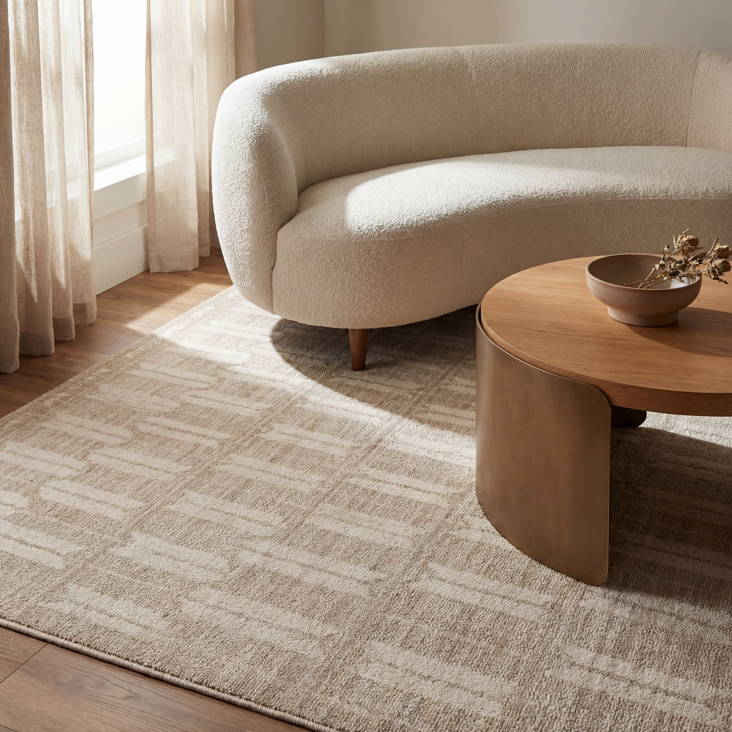 Suba Transitional Geometric Rug | Cream - Image 5