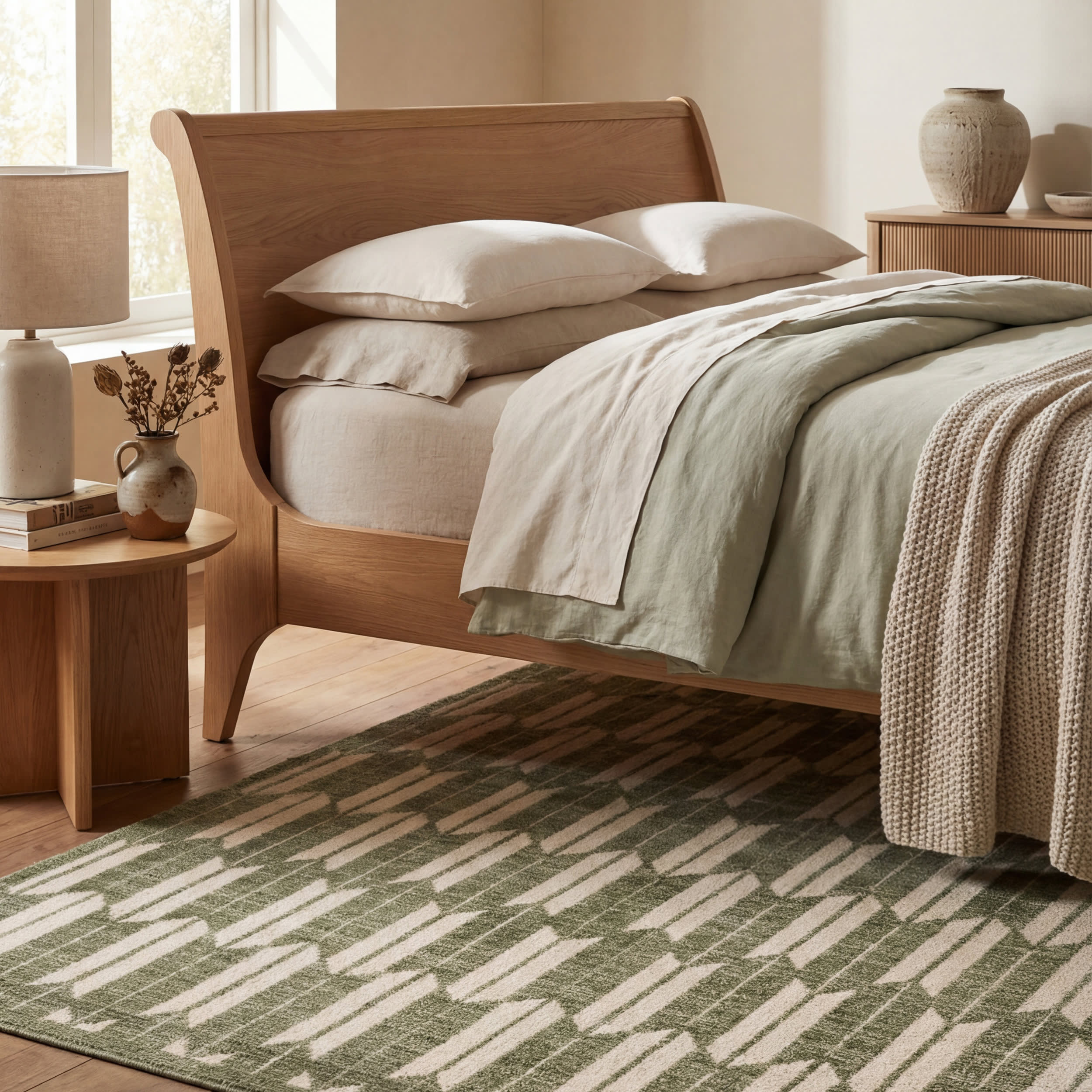 Suba Transitional Geometric Rug | Green - Image 10