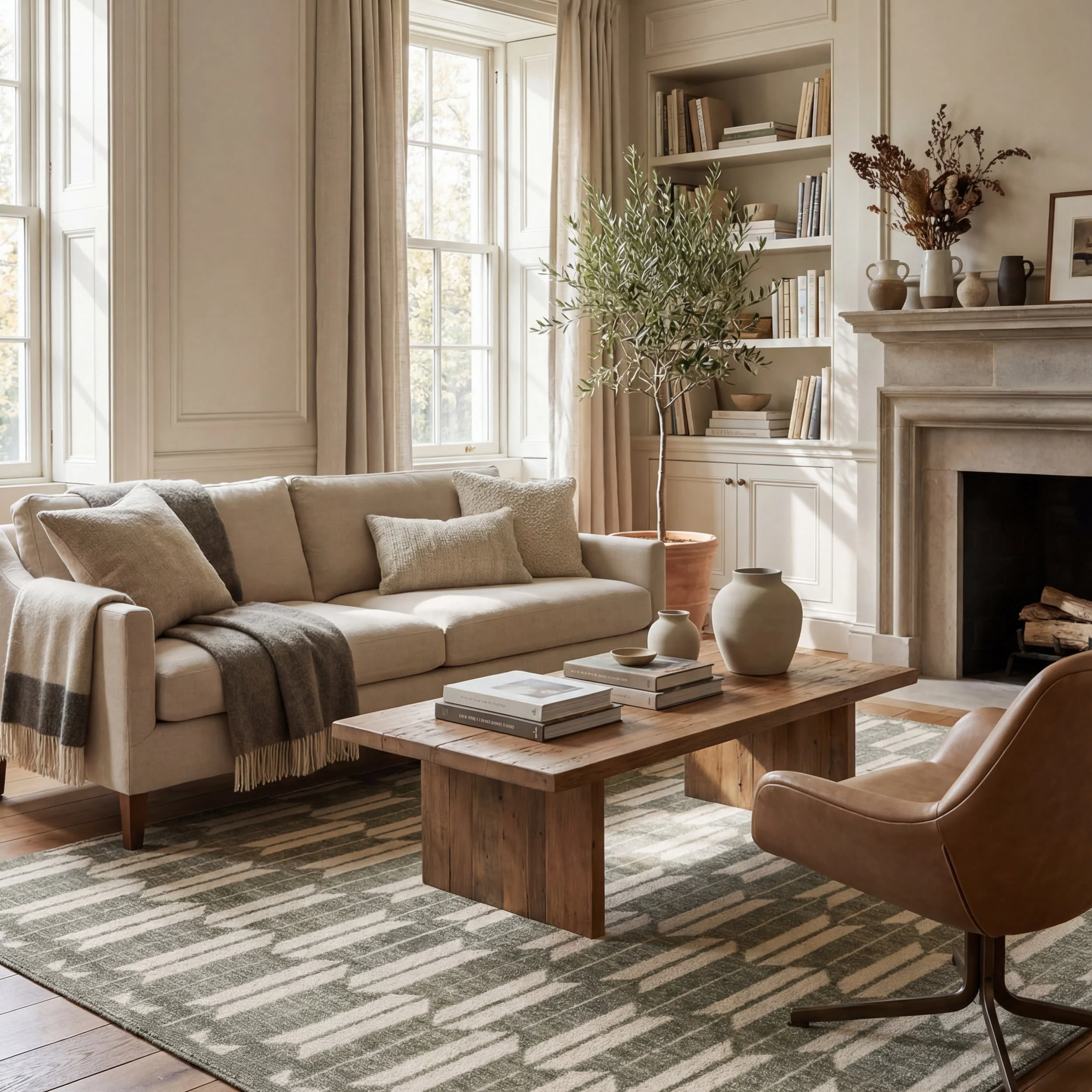 Suba Transitional Geometric Rug | Green - Image 2