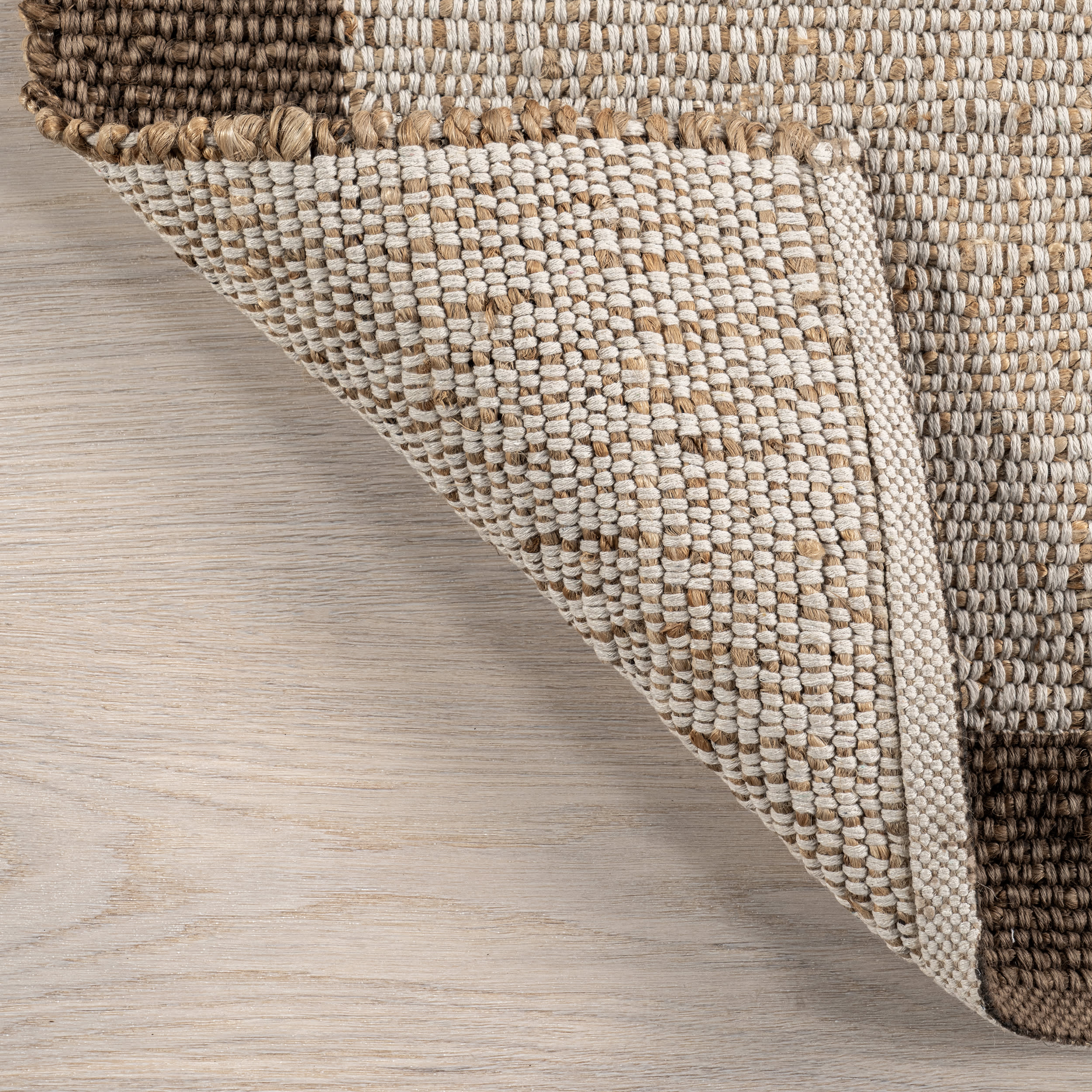 Suellen Bordered Handwoven Jute-Blend Rug | Brown - Image 6