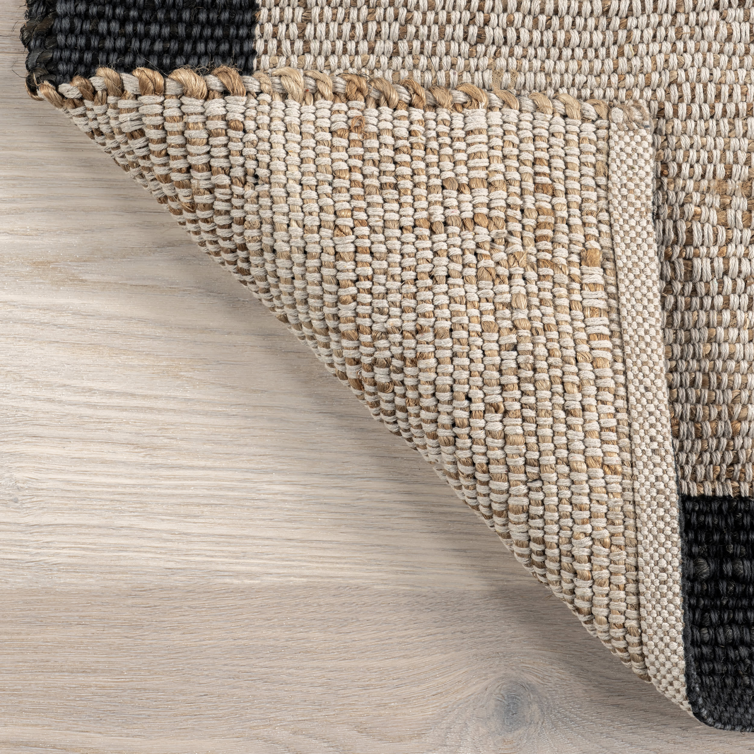 Suellen Bordered Handwoven Jute-Blend Rug | Grey - Image 6